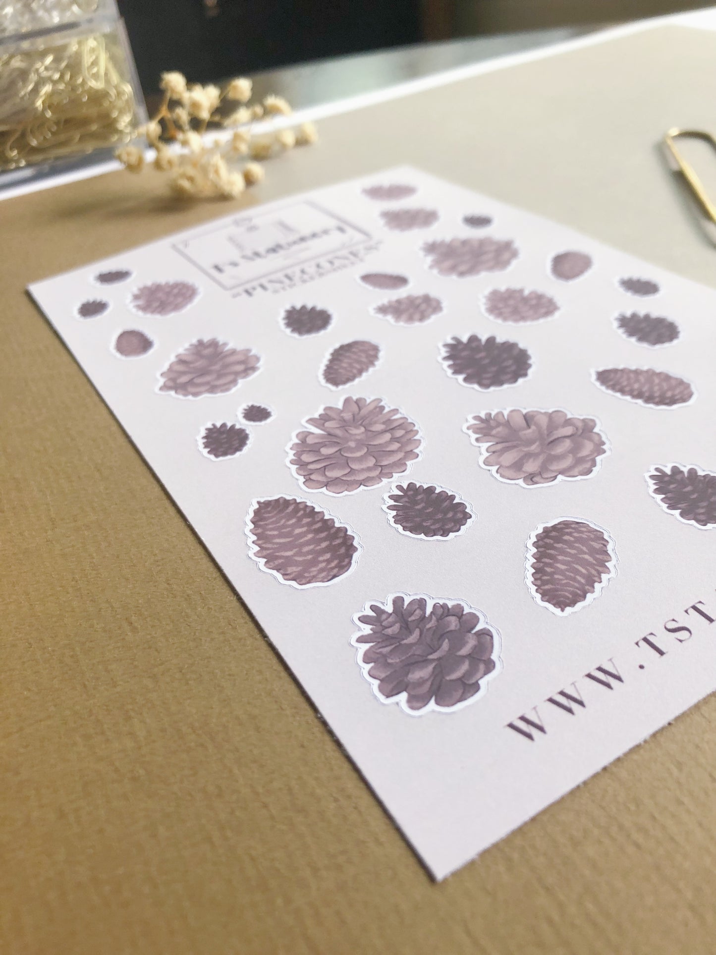 "Pinecones"  Sticker Sheet