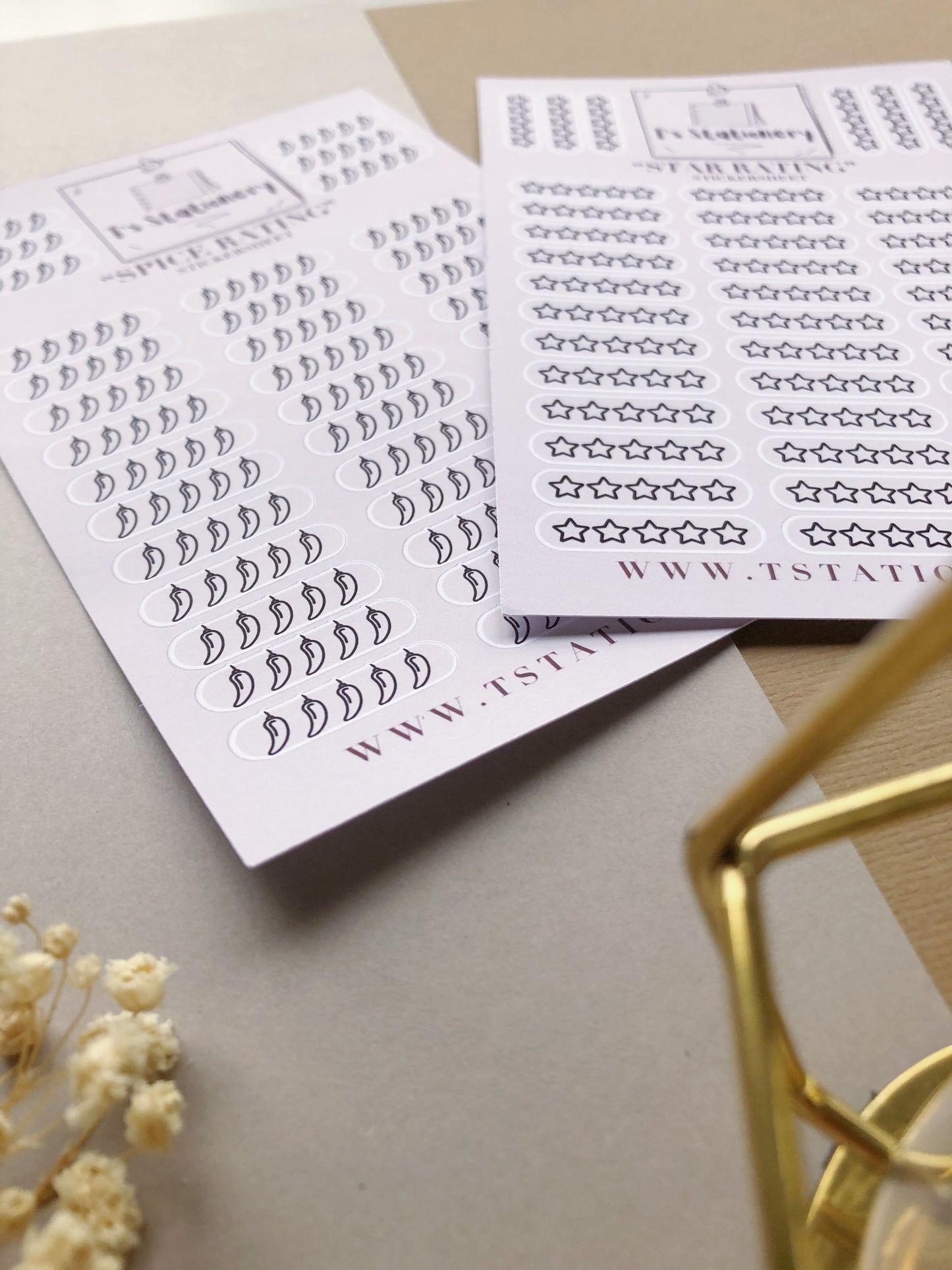 "Star + Spice Rating Stickers" Sticker Set