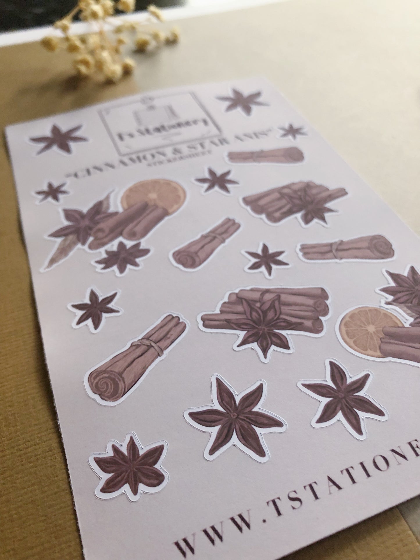 "Cinnamon & Star Anis"  Sticker Sheet