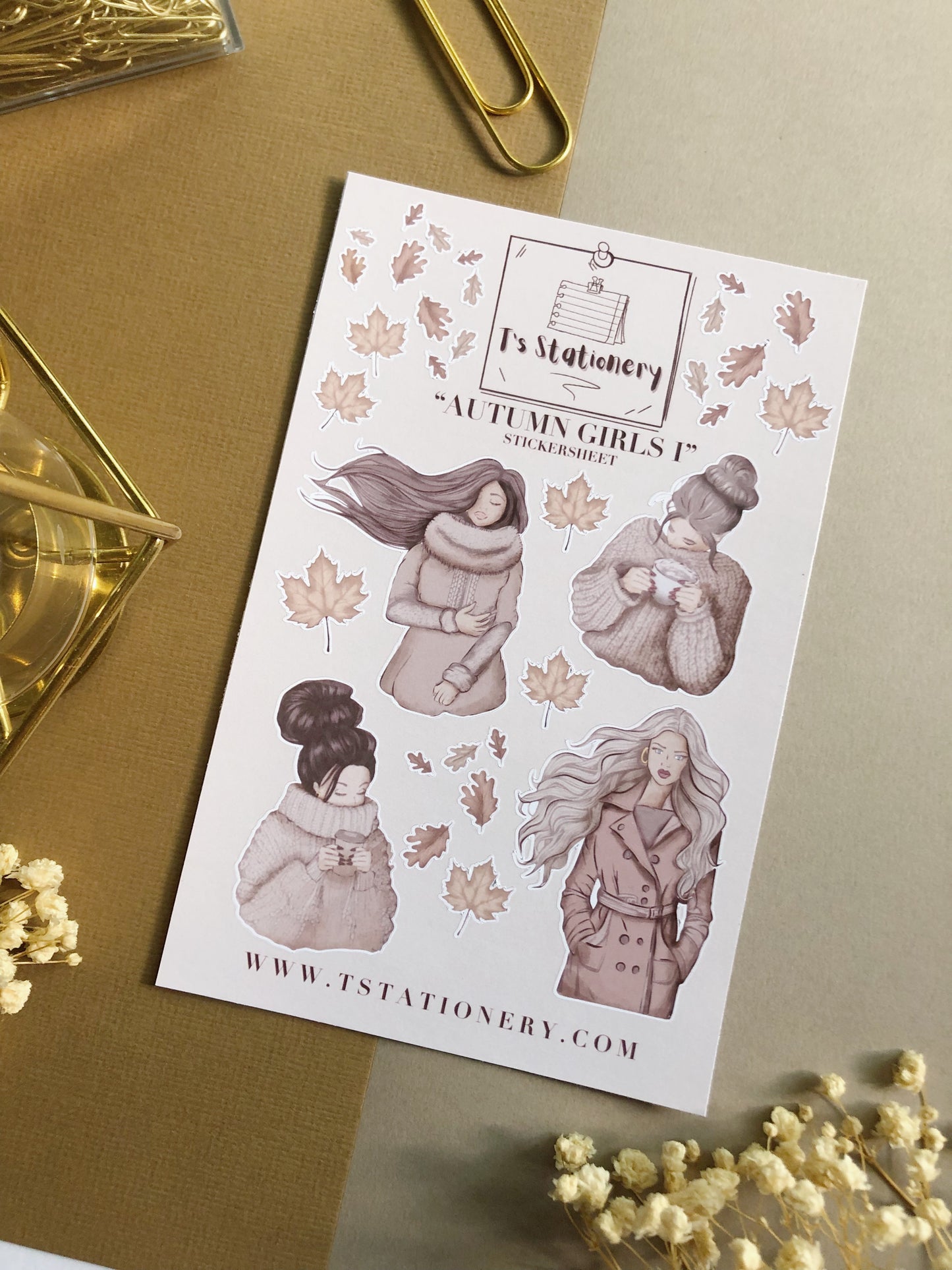 "Fall Girl Sticker Set"