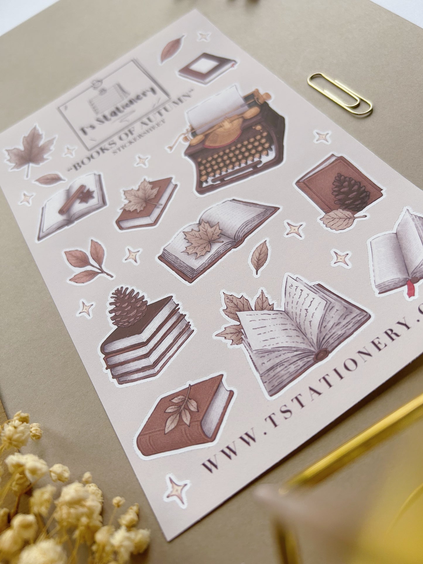 "Books Of Autumn"  Sticker Sheet
