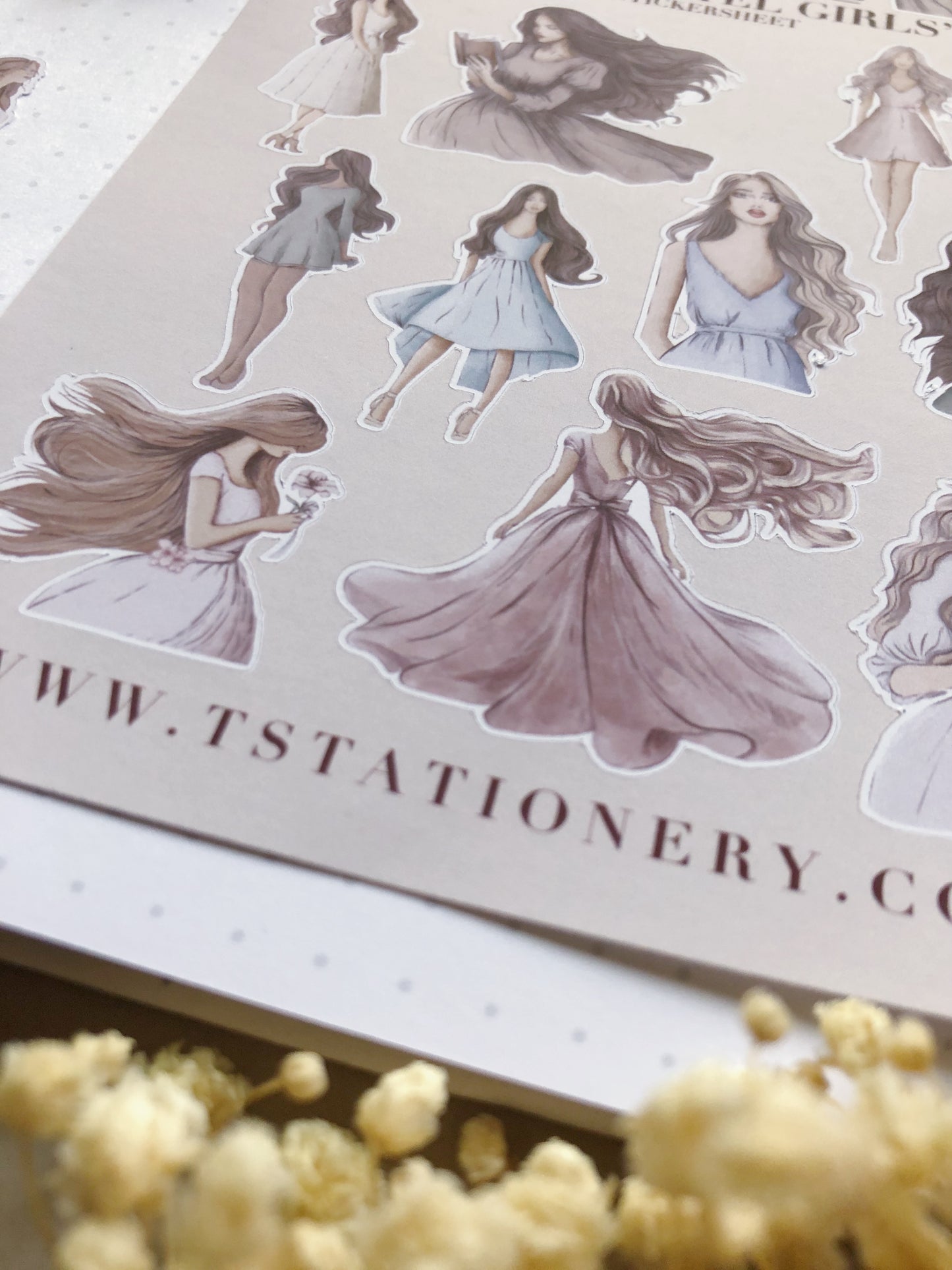 "Tiny Pastel Girls"  Sticker Sheet