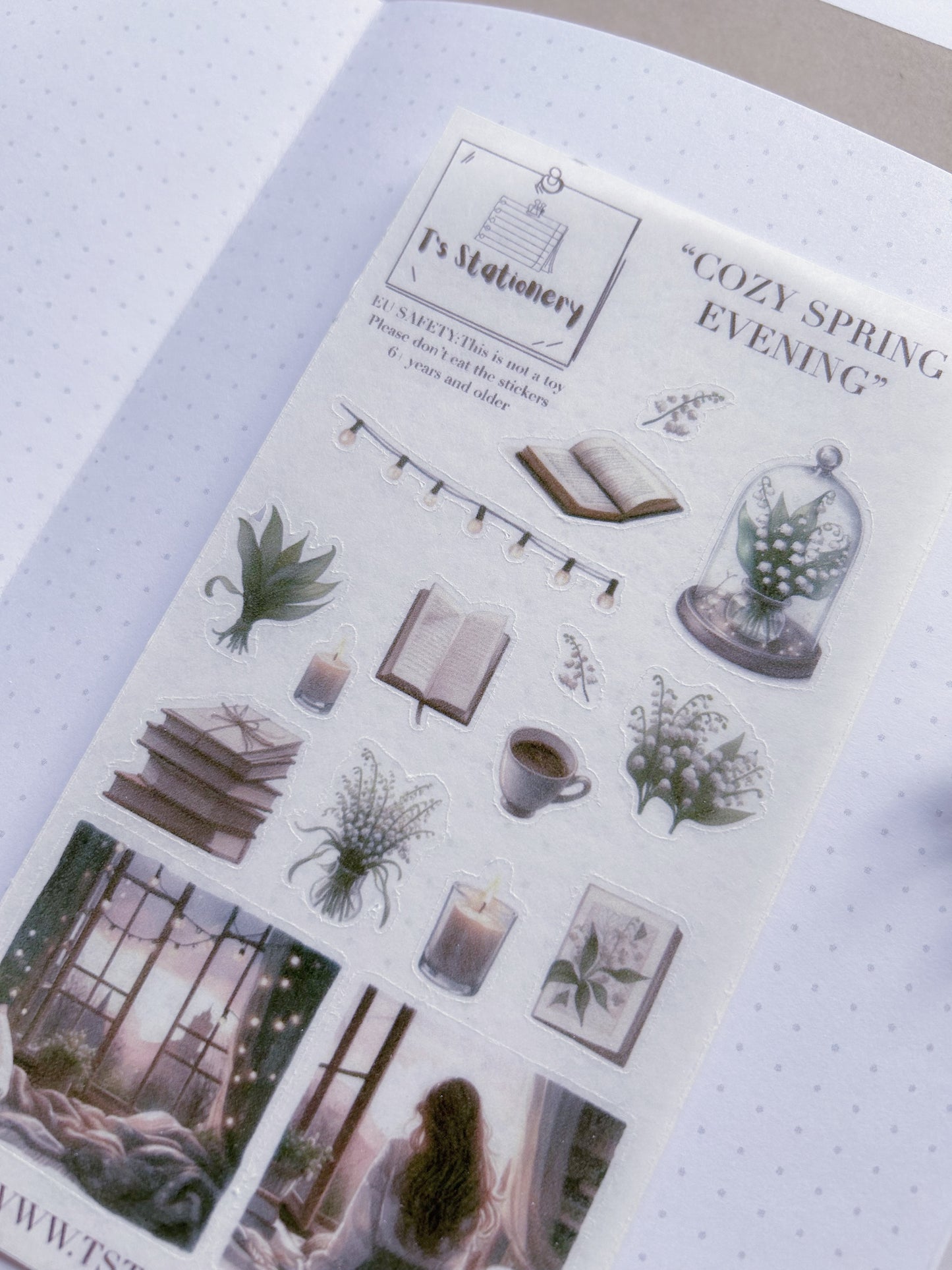 "Cozy Spring Evening"  Sticker Sheet