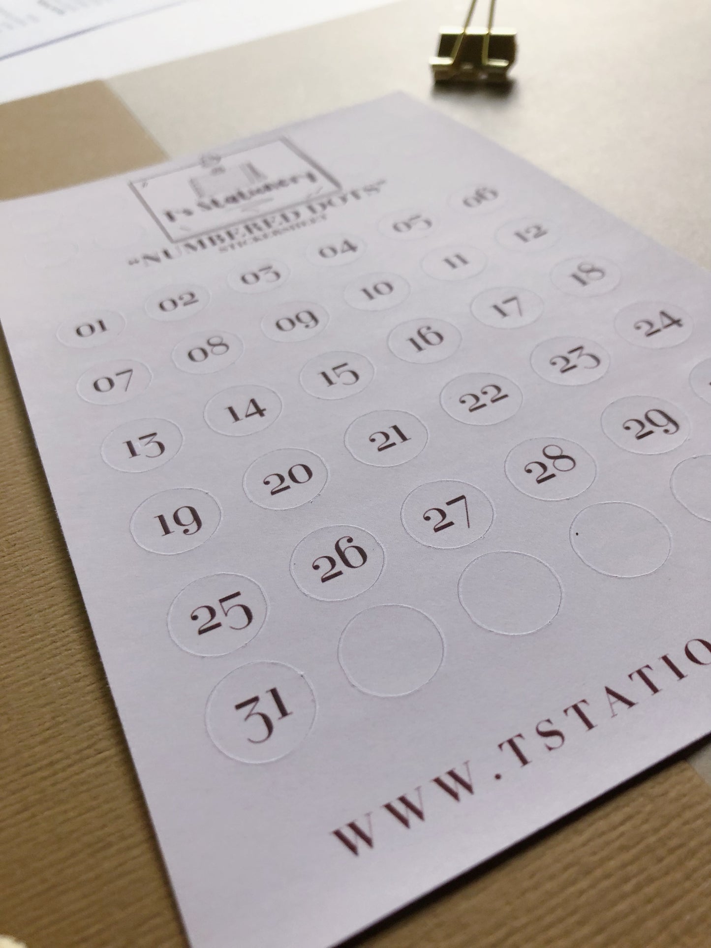 "Numbered Dots" Sticker Sheet