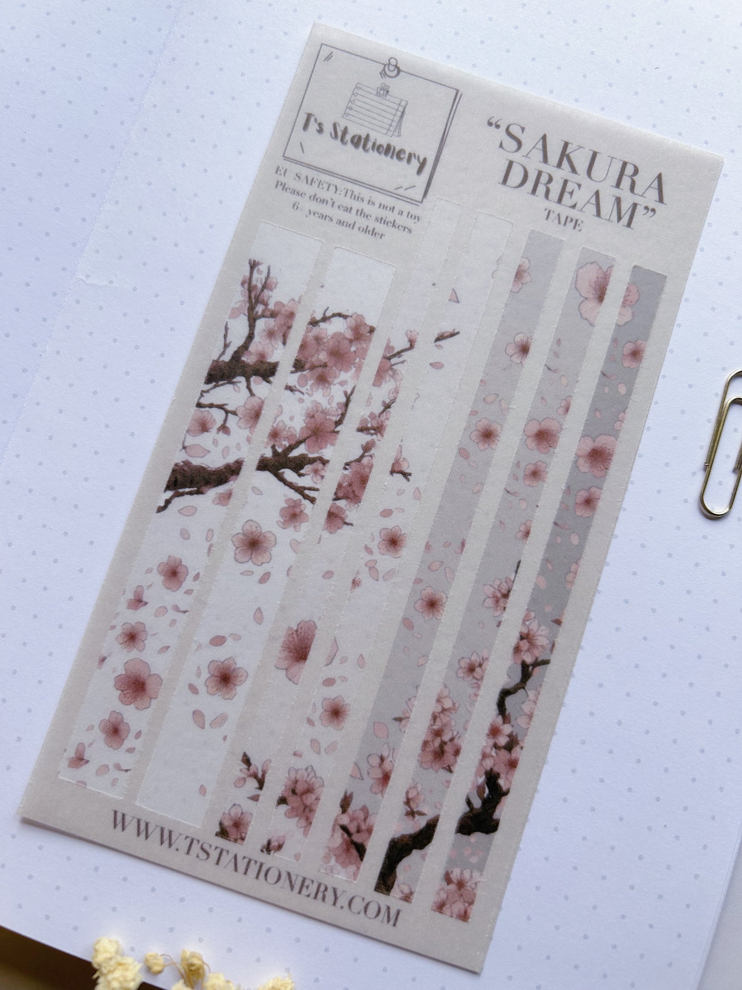 "Sakura Dream Washi Strips"  Sticker Sheet