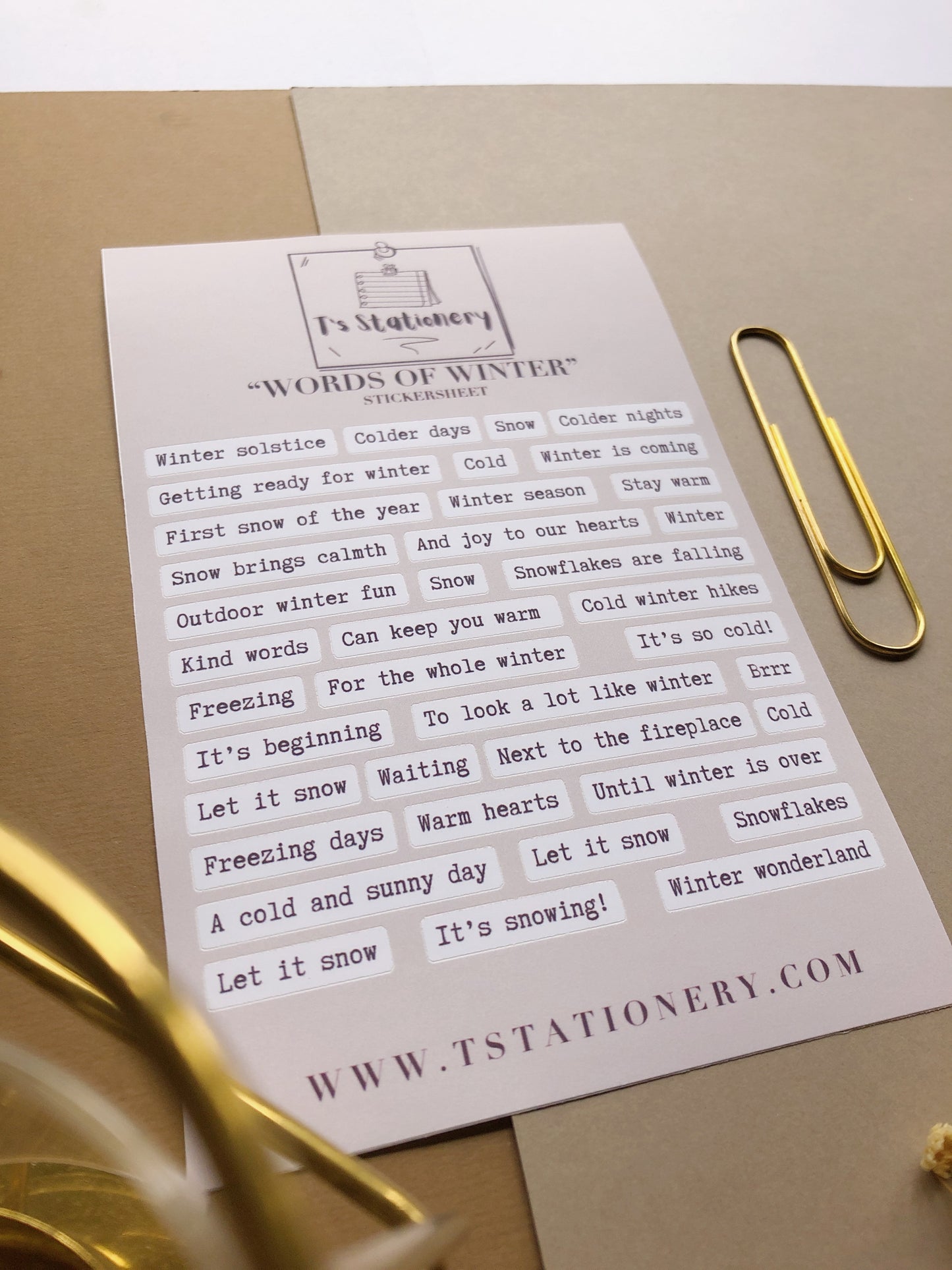 "Words Of Winter" Sticker Sheet