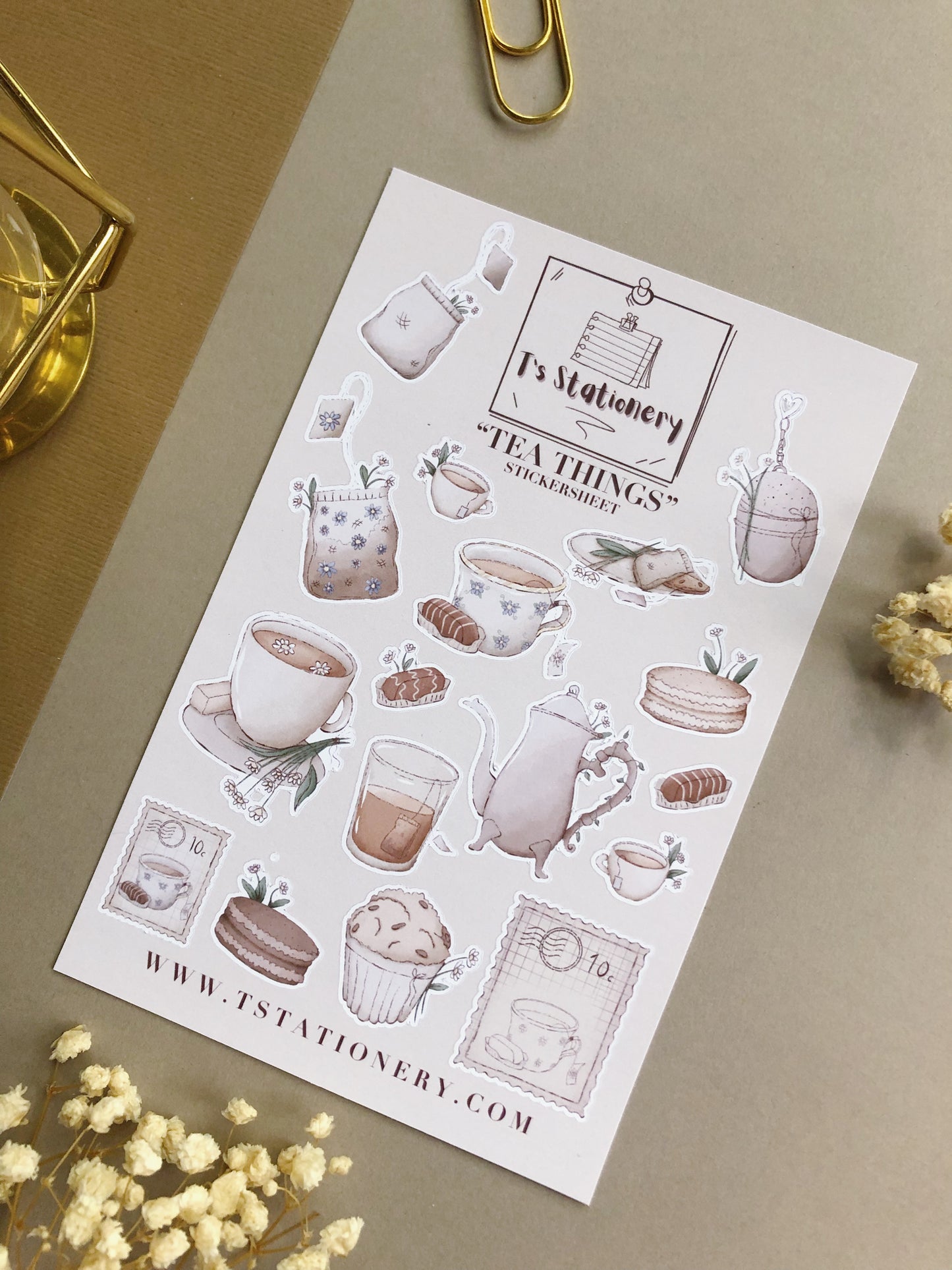 "Tea Things"  Sticker Sheet