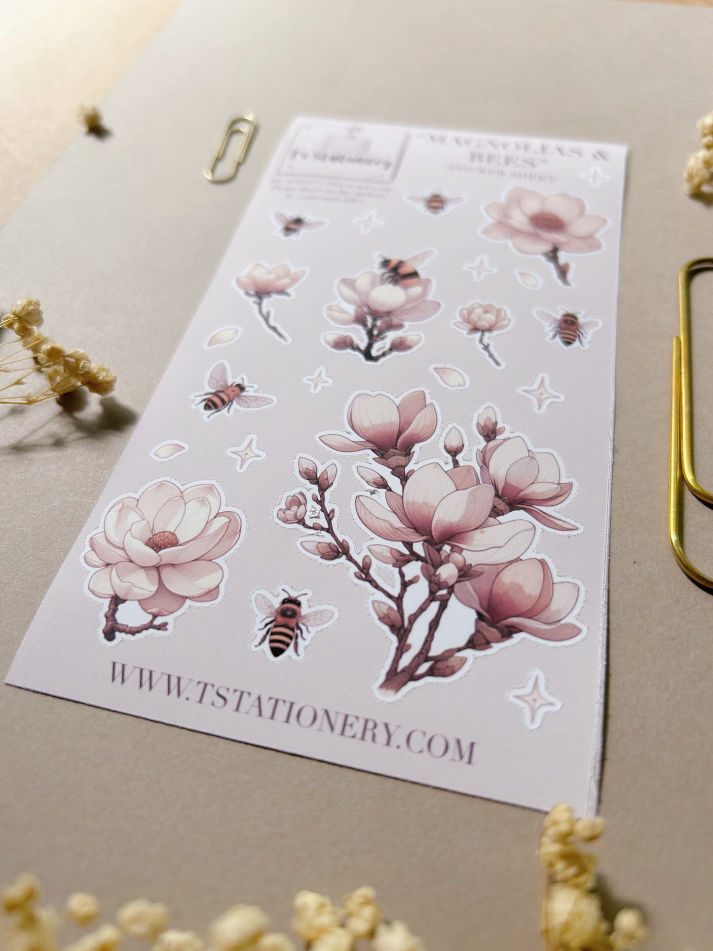 "Magnolias & Bees"  Sticker Sheet
