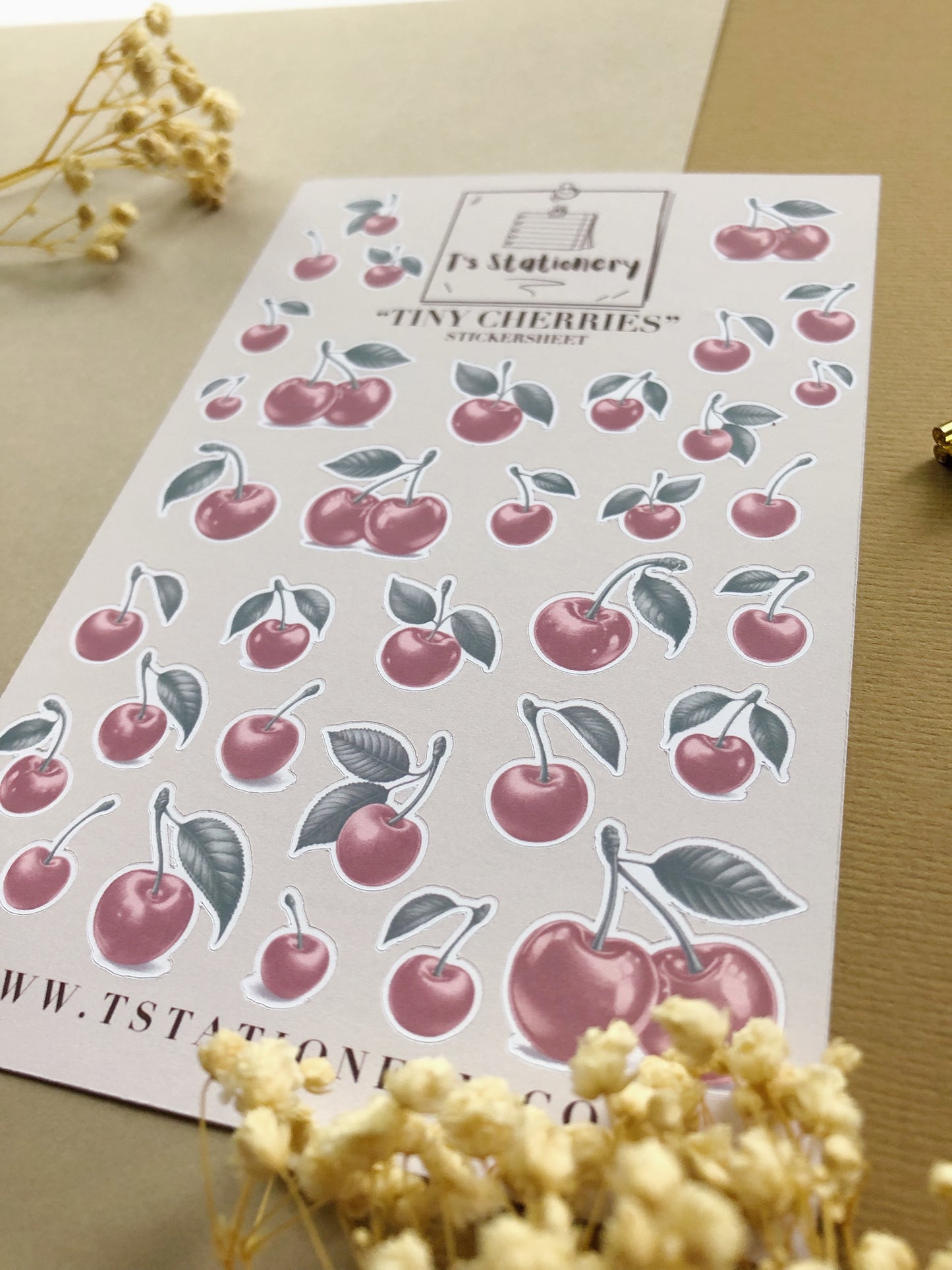 "Tiny Cherries" Sticker Sheet