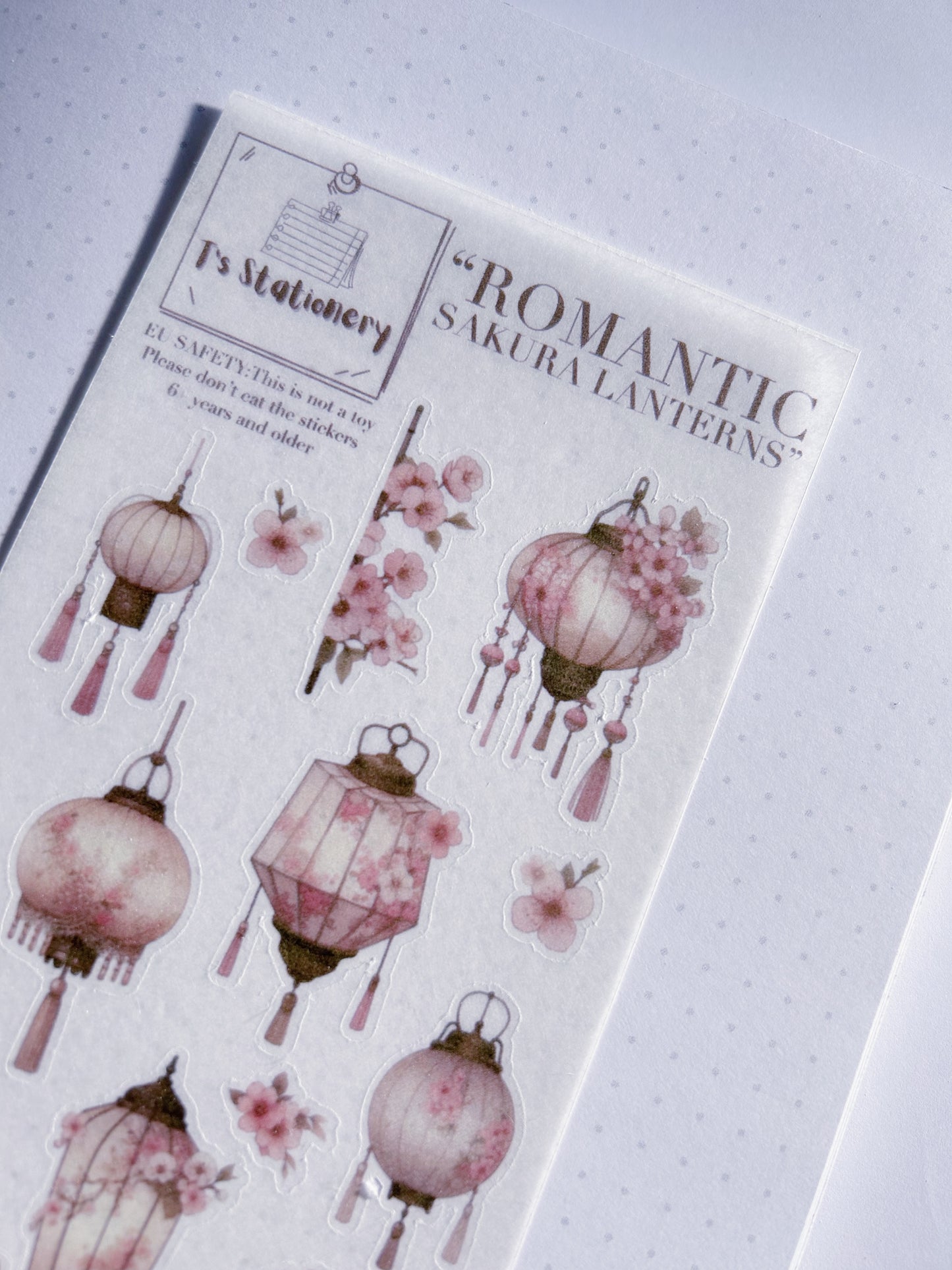 "Sakura Lanterns"  Washi Sticker Sheet