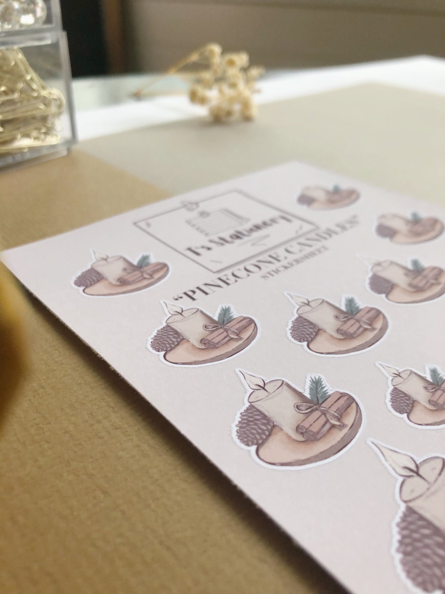 "Pinecone Candles"  Sticker Sheet
