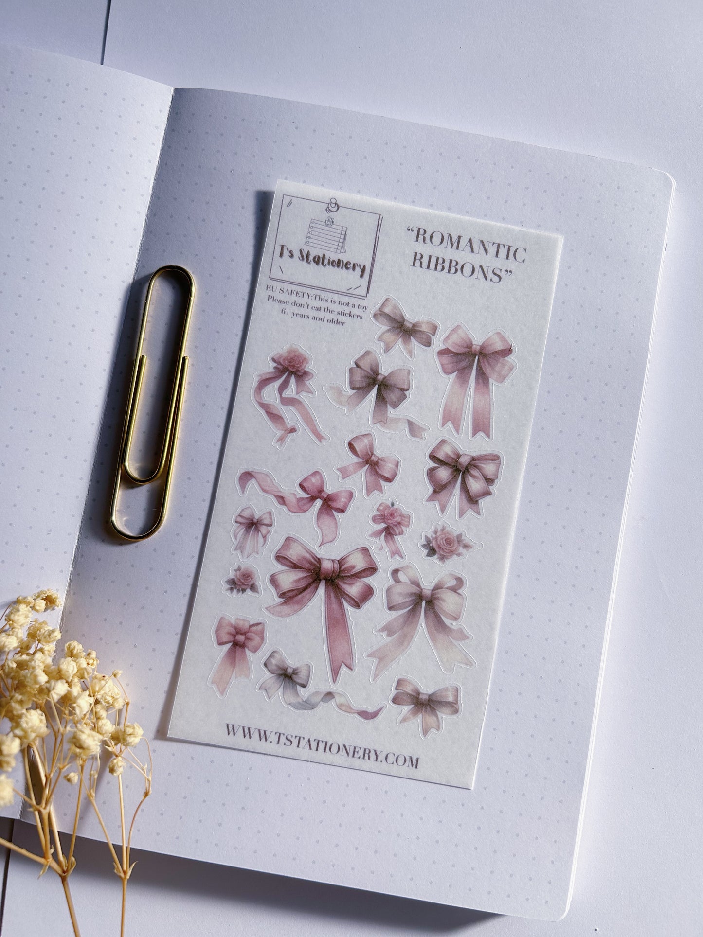 "Romantic Ribbons"  Washi Sticker Sheet