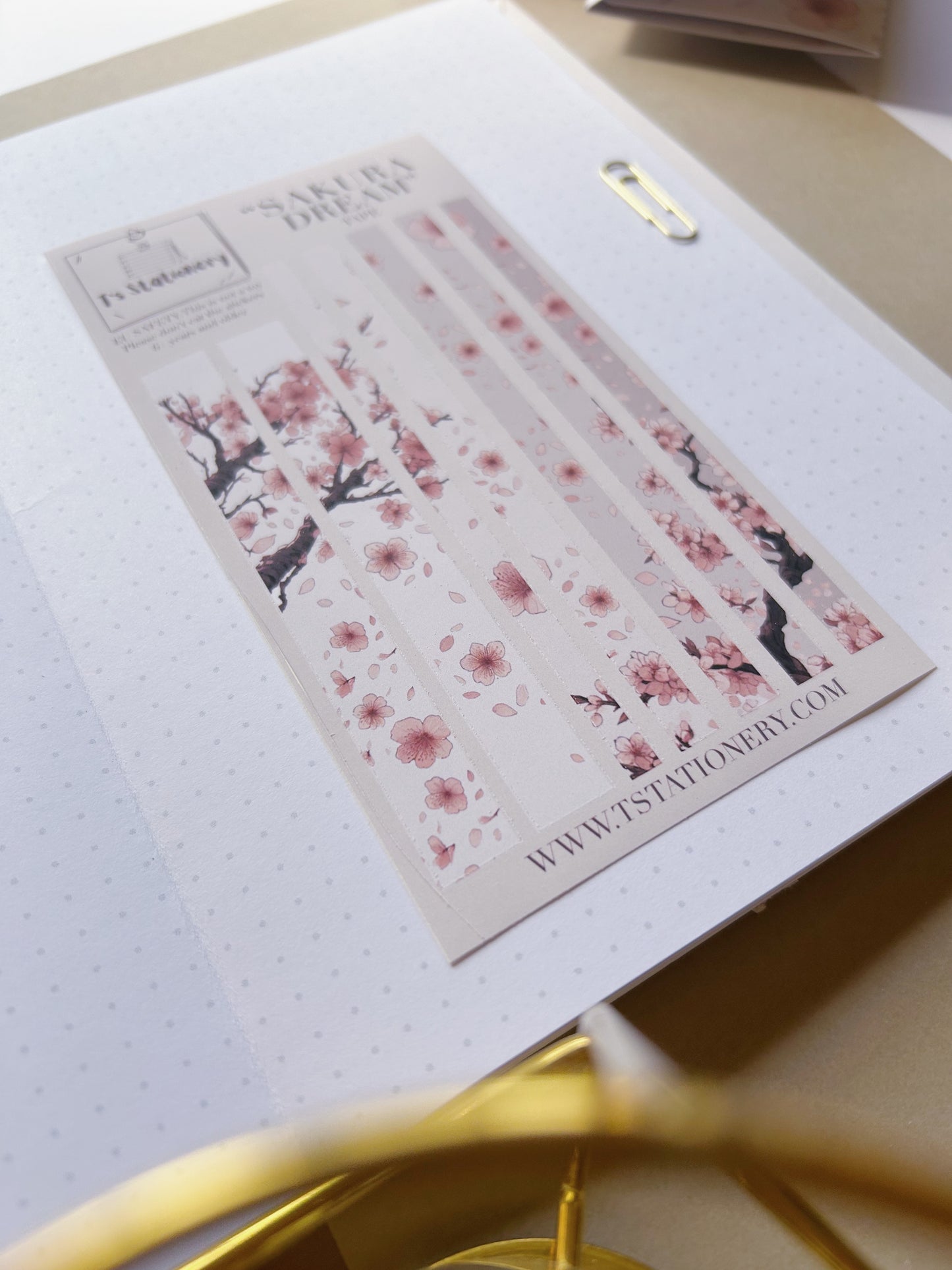 "Sakura Dream Washi Strips"  Sticker Sheet