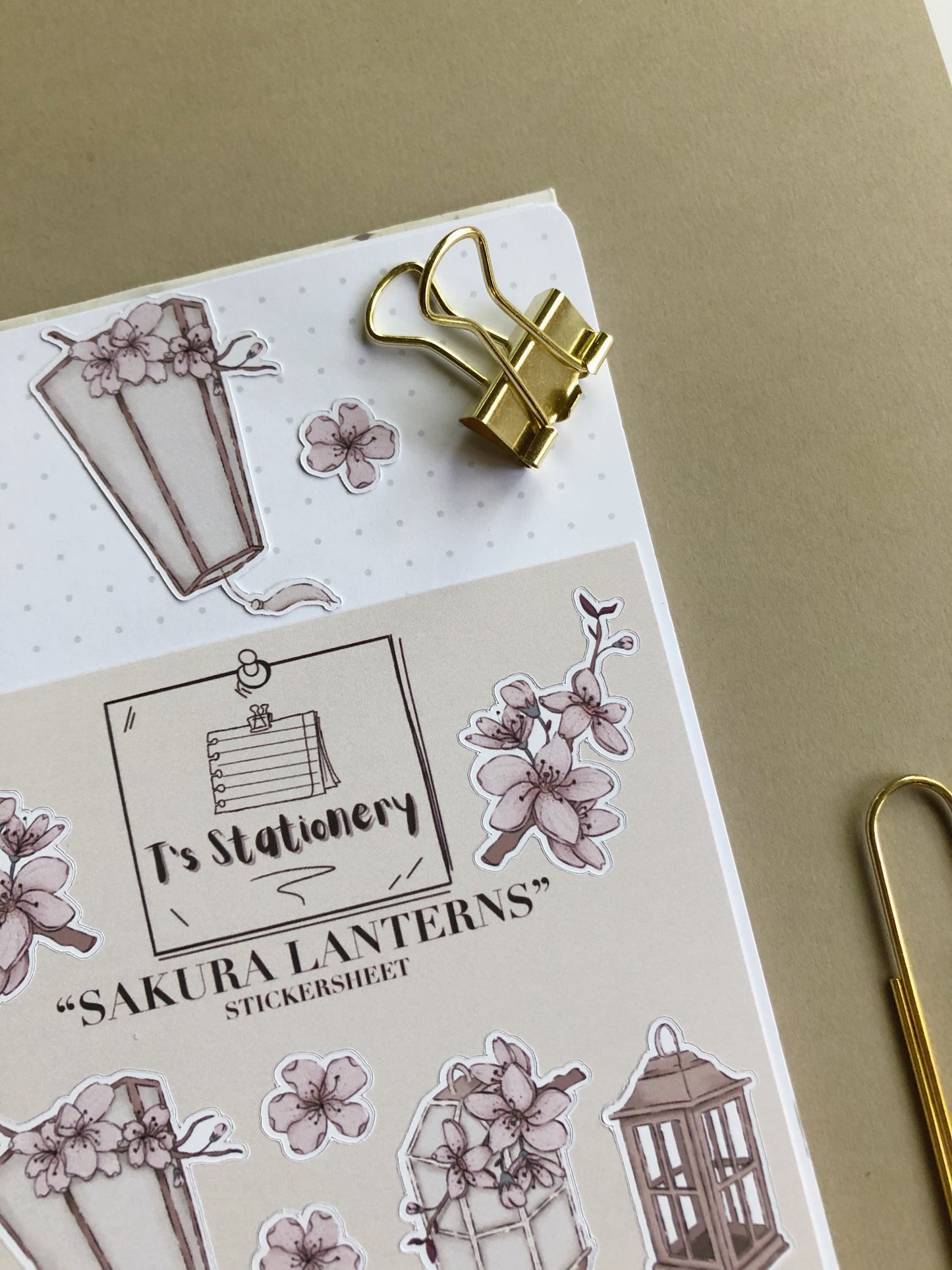 "Sakura Lanterns"  Sticker Sheet