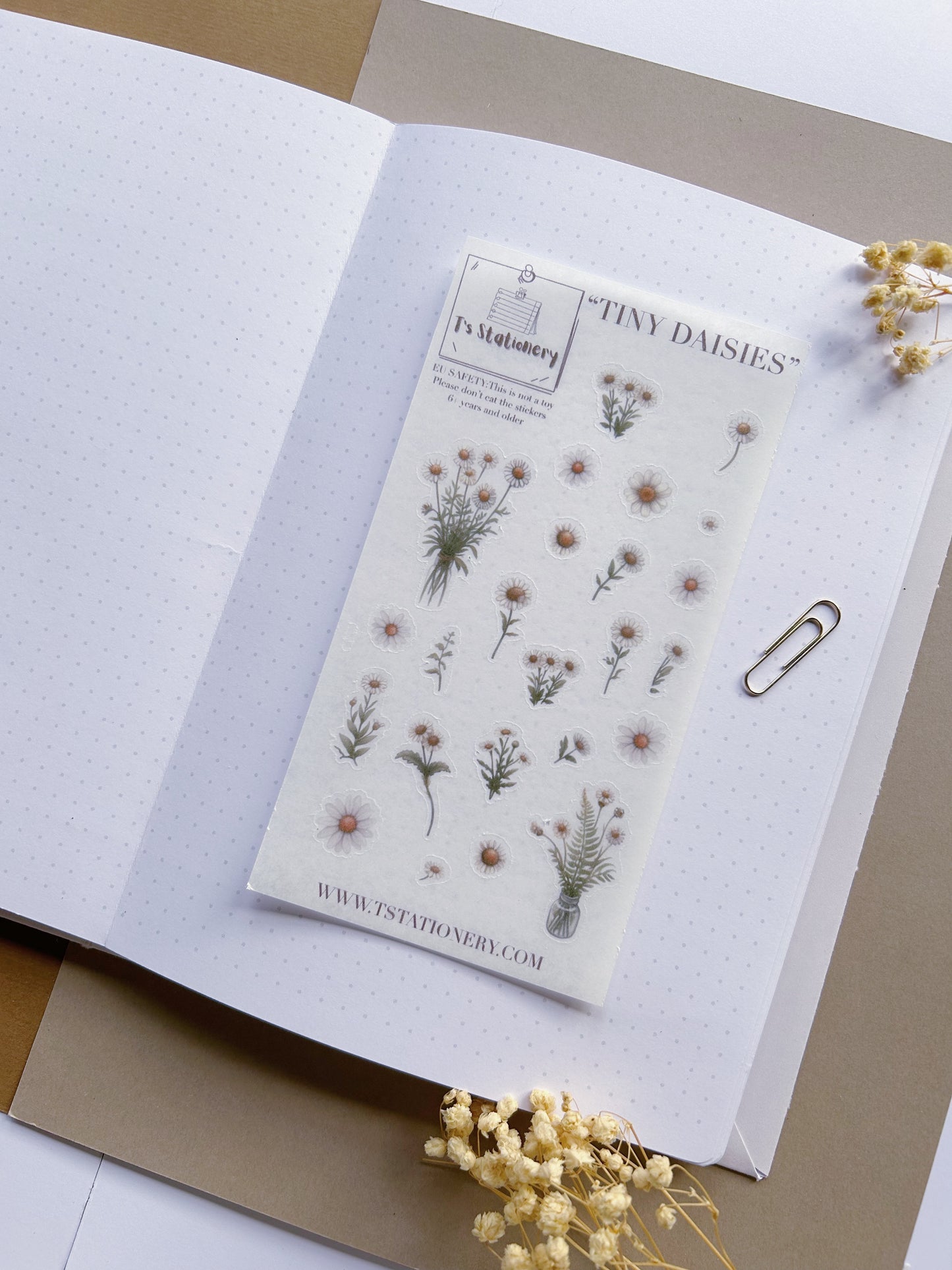 "Tiny Daisies"  Sticker Sheet