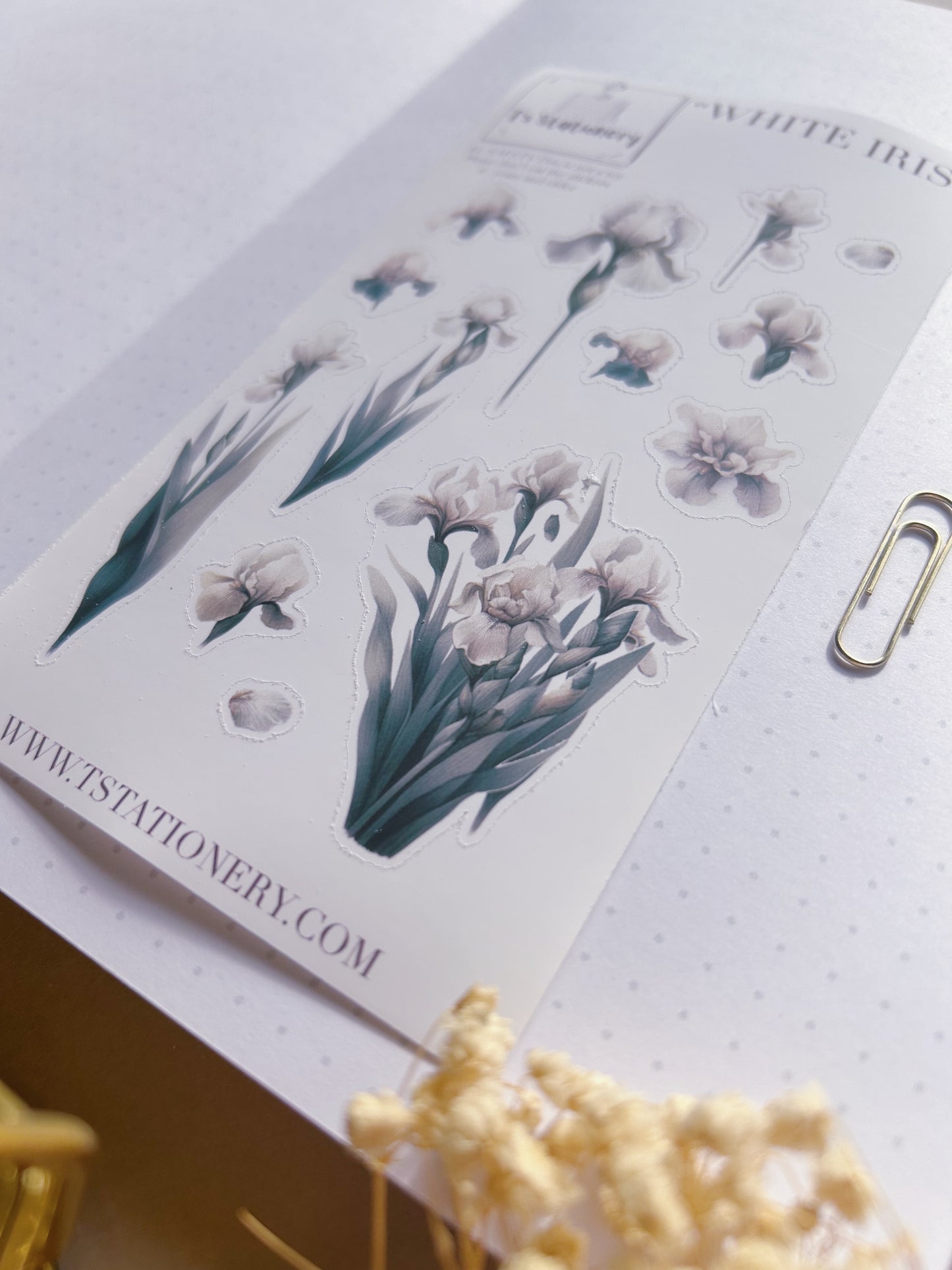 "White Iris"  Sticker Sheet