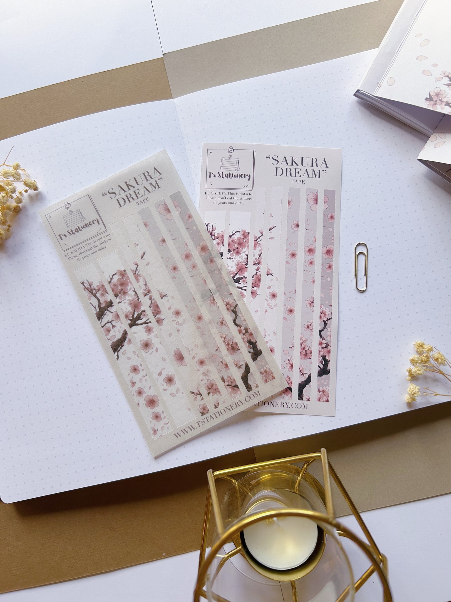 "Sakura Dream Washi Strips"  Sticker Sheet