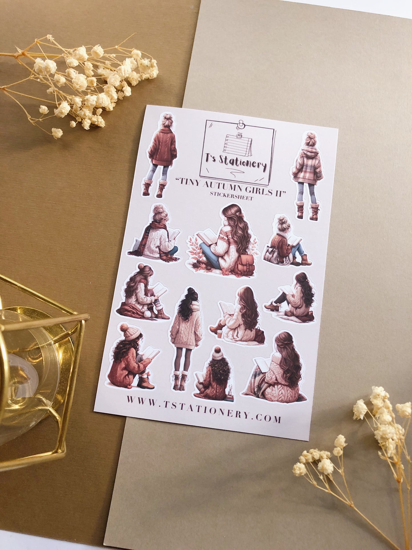 "Tiny Autumn Girls II" Sticker Sheet
