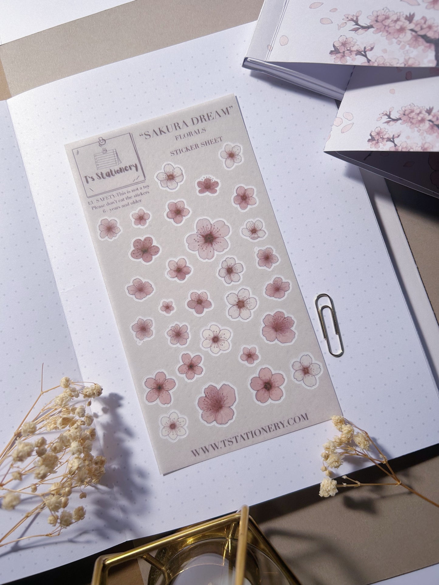 "Sakura Dream Florals"  Sticker Sheet