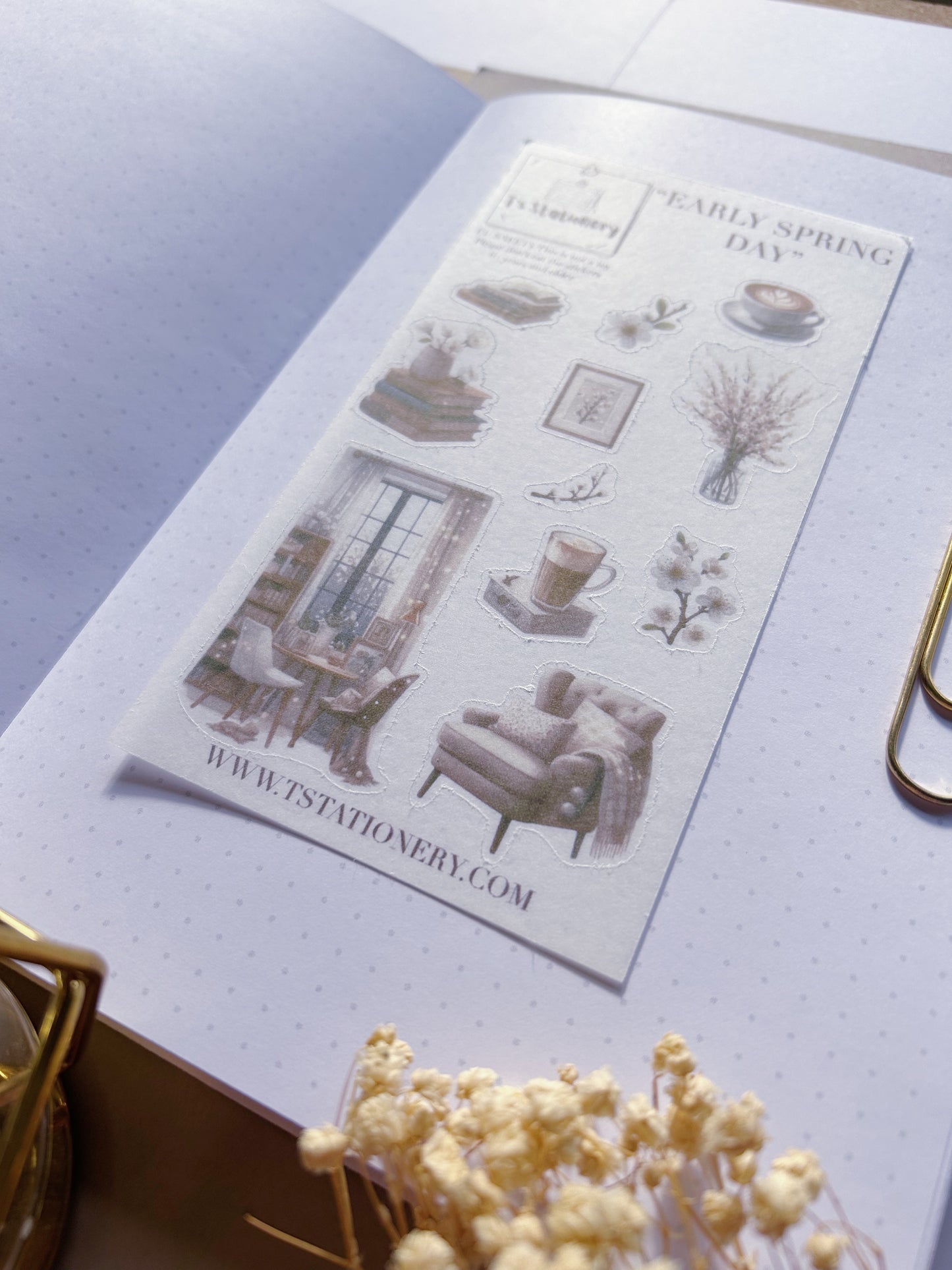 "Early Spring Day"  Washi Sticker Sheet