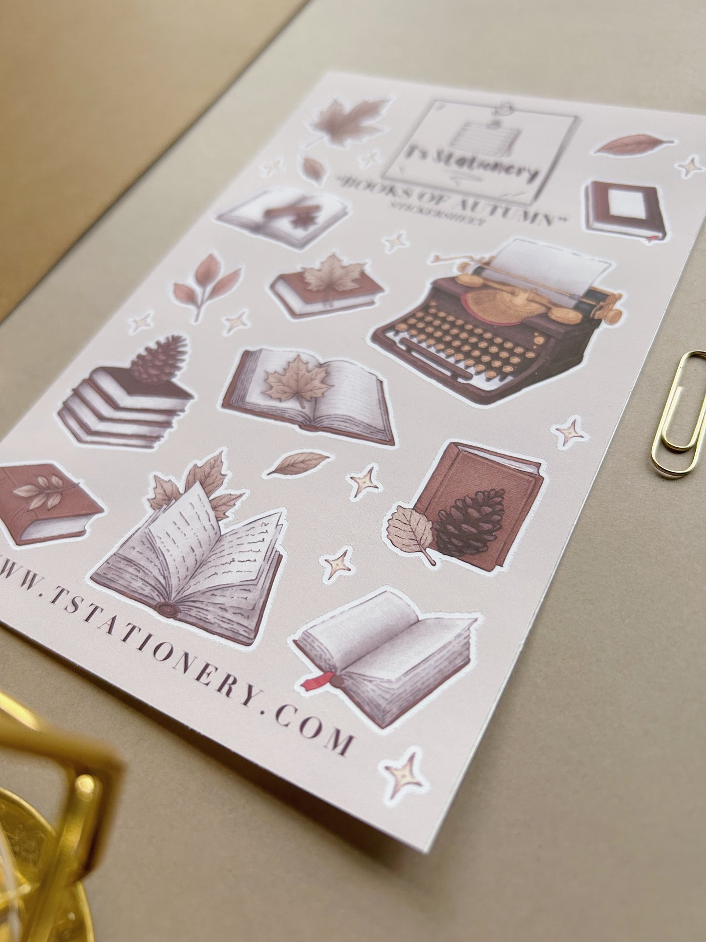 "Books Of Autumn"  Sticker Sheet