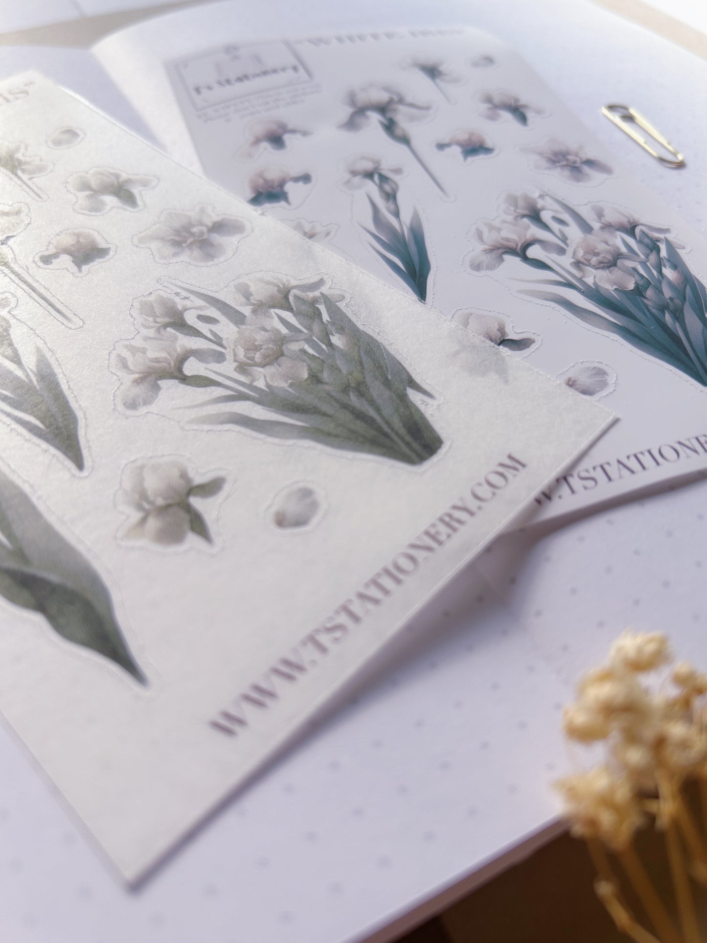 "White Iris"  Sticker Sheet