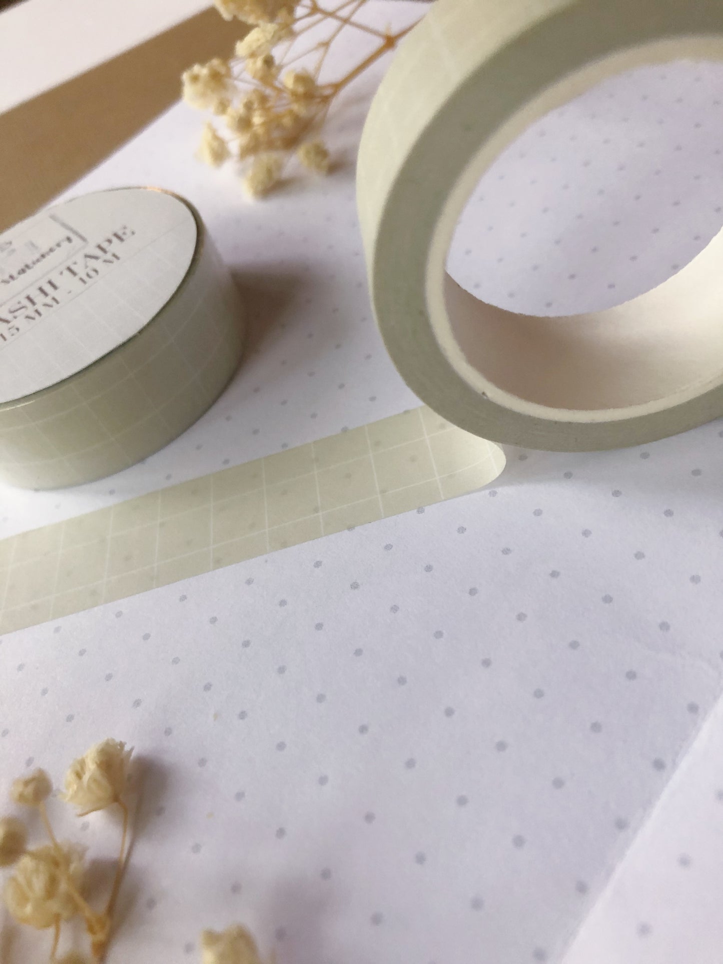 "Beige + White Grid" Washi Tape