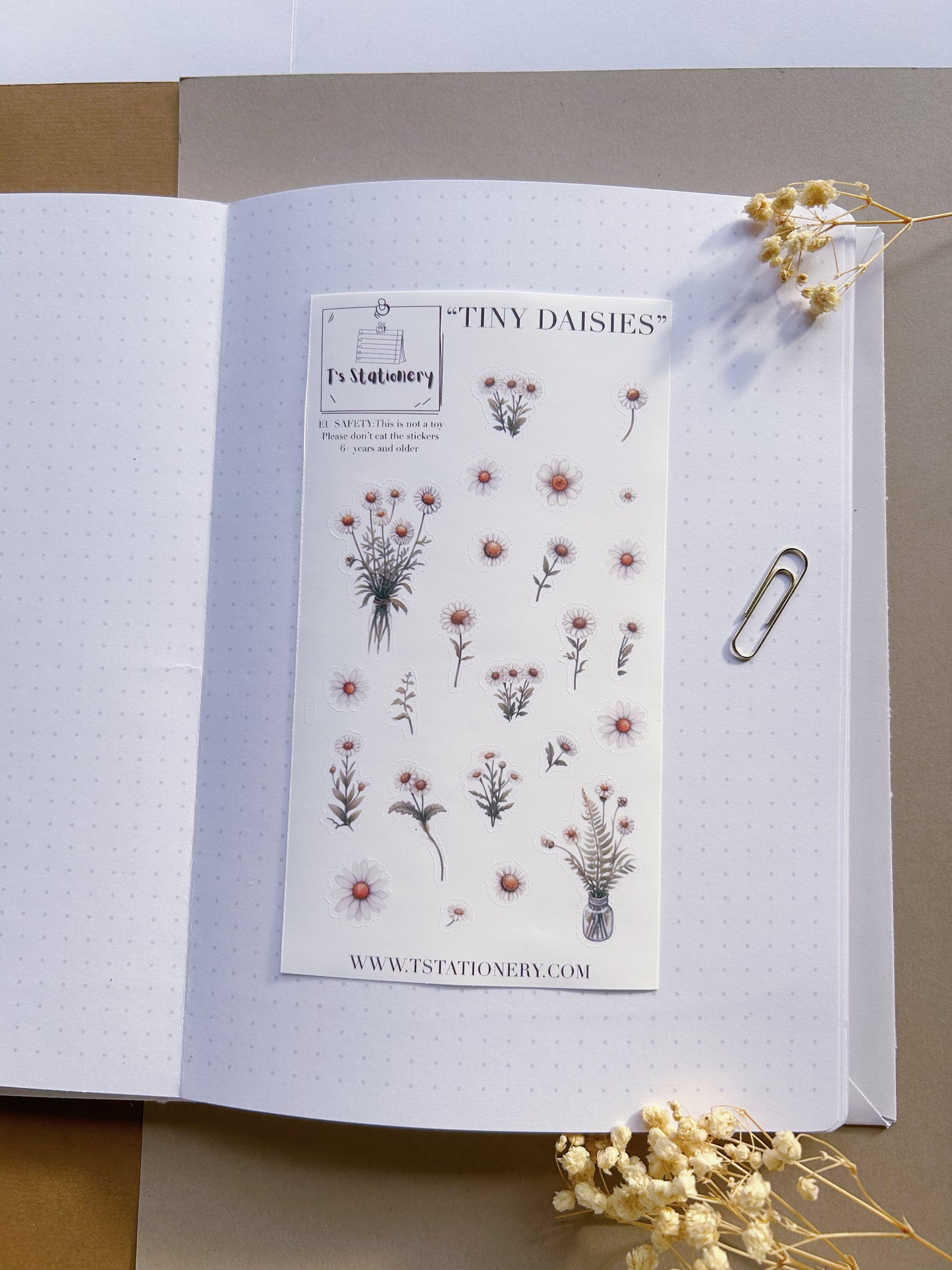"Tiny Daisies"  Sticker Sheet