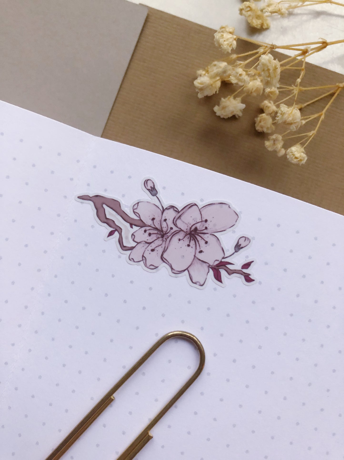 "PET Cherry Blossom Stickers"