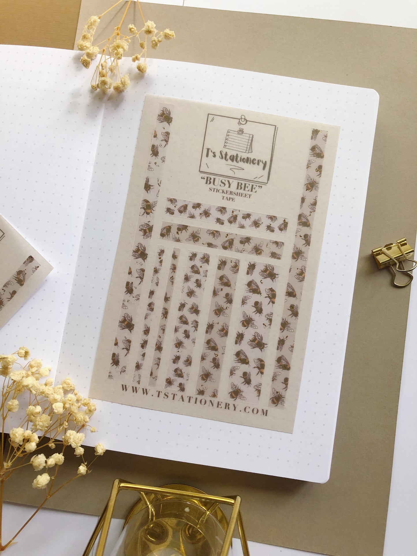 "Busy Bee" Sticker Sheet Tape (WASHI)
