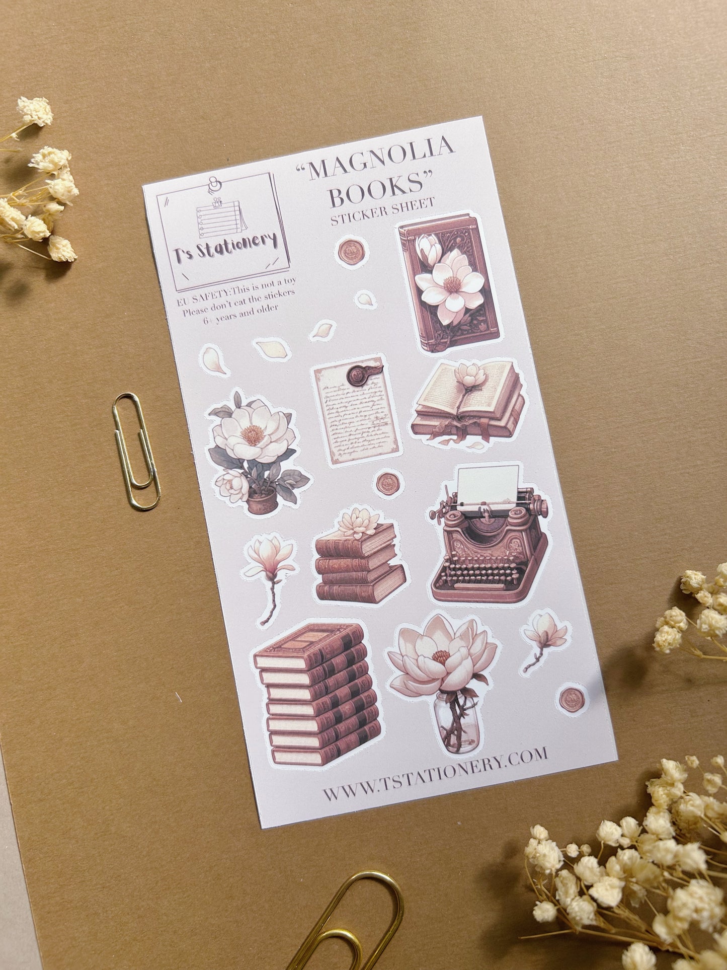 "Magnolia Books"  Sticker Sheet