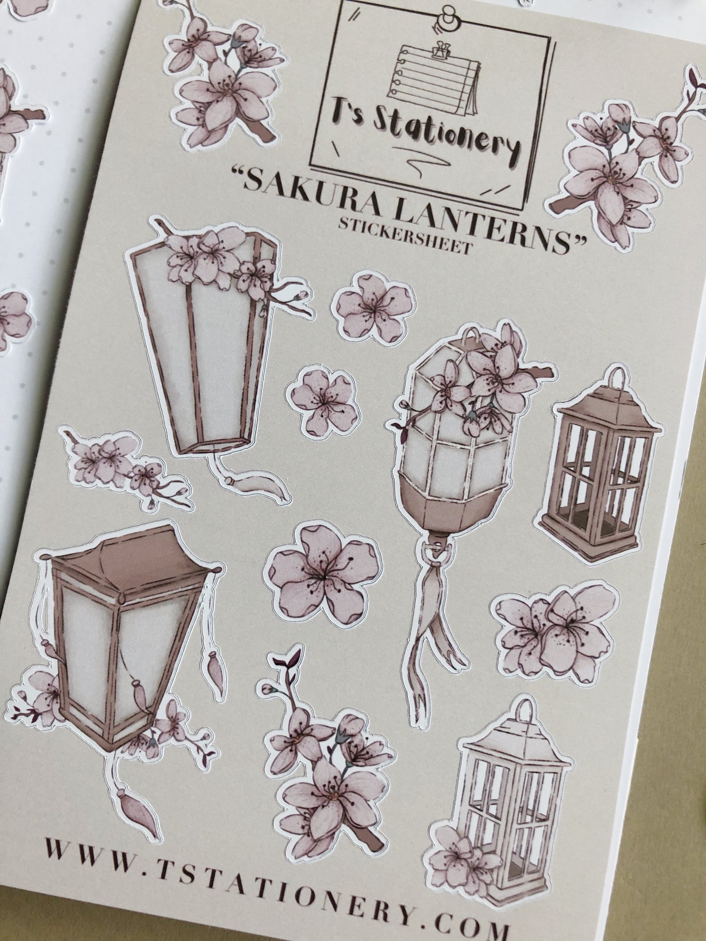 "Sakura Lanterns"  Sticker Sheet