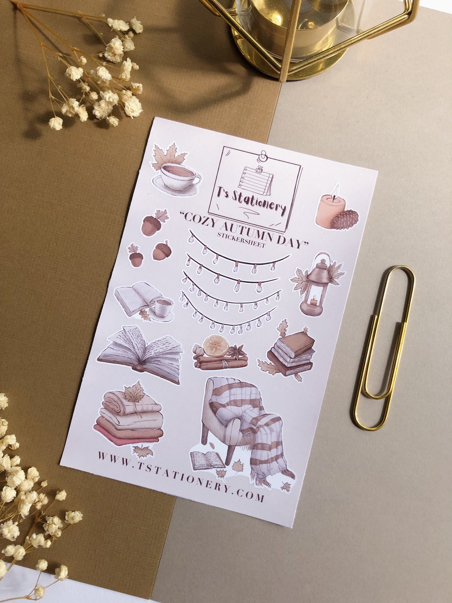 "Cozy Autumn Day"  Sticker Sheet