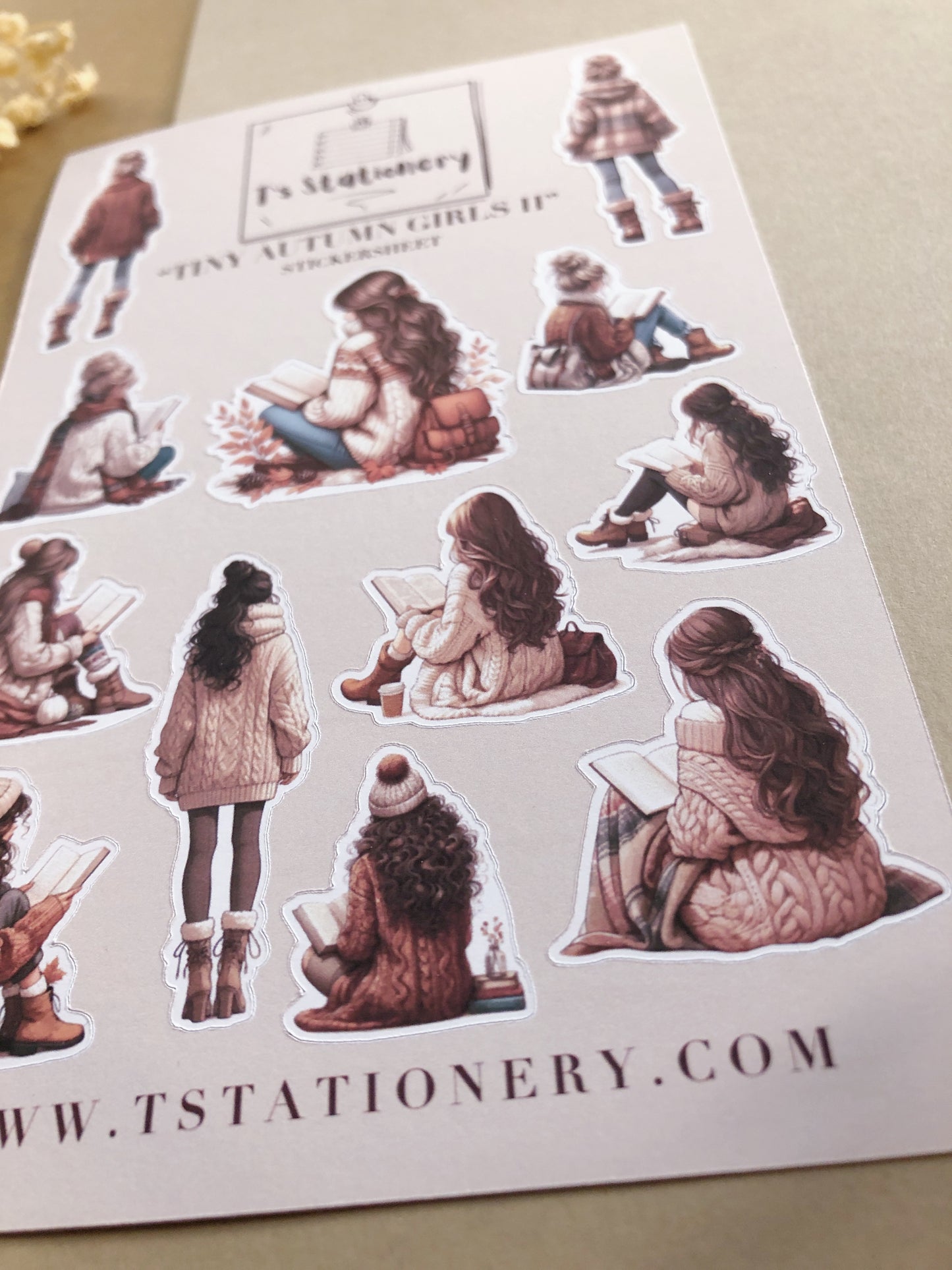"Tiny Autumn Girls II" Sticker Sheet