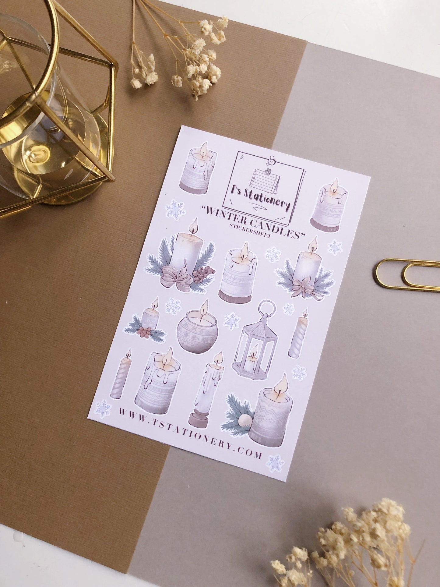 "Winter Candles"  Sticker Sheet