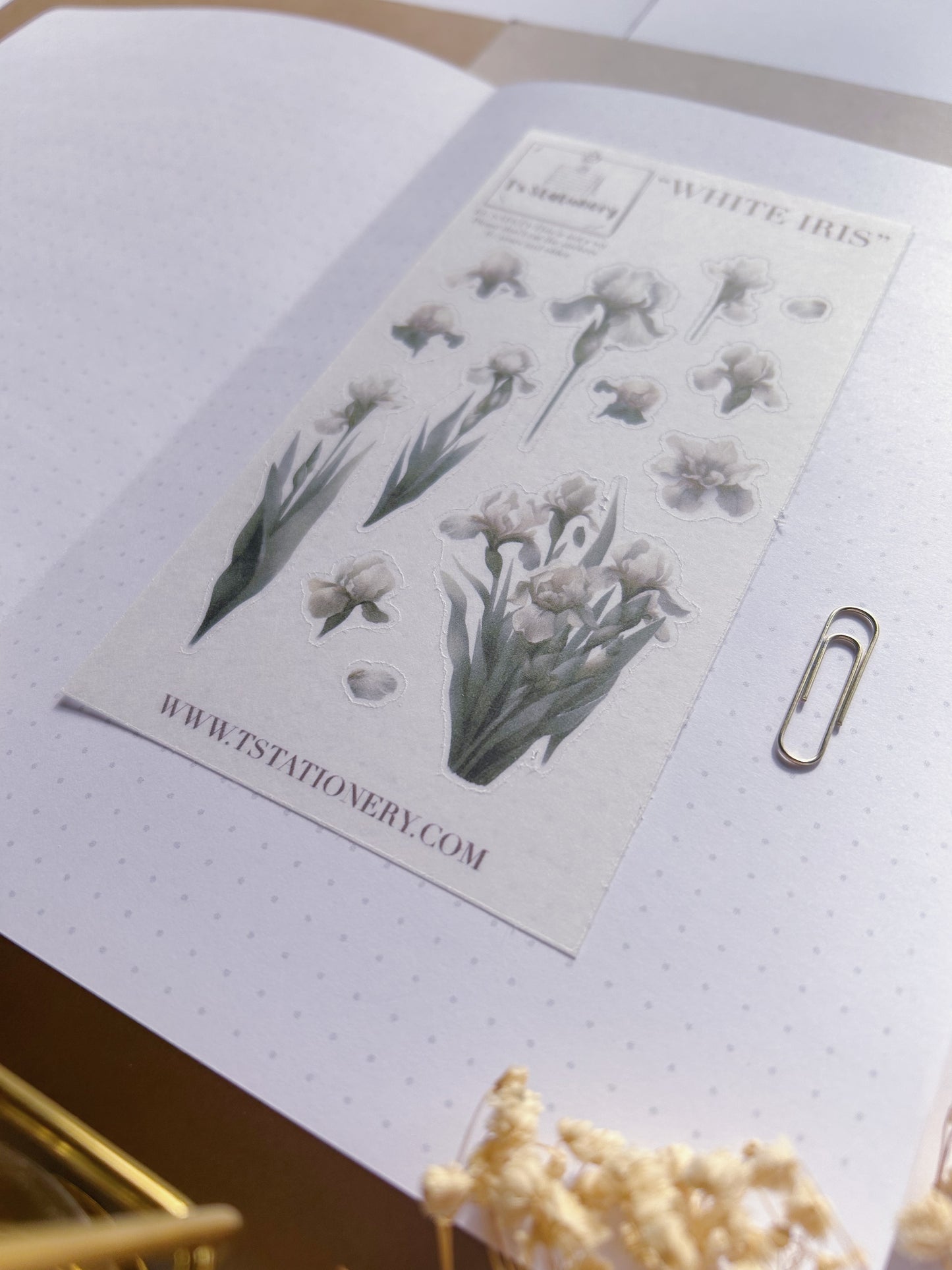 "White Iris"  Sticker Sheet