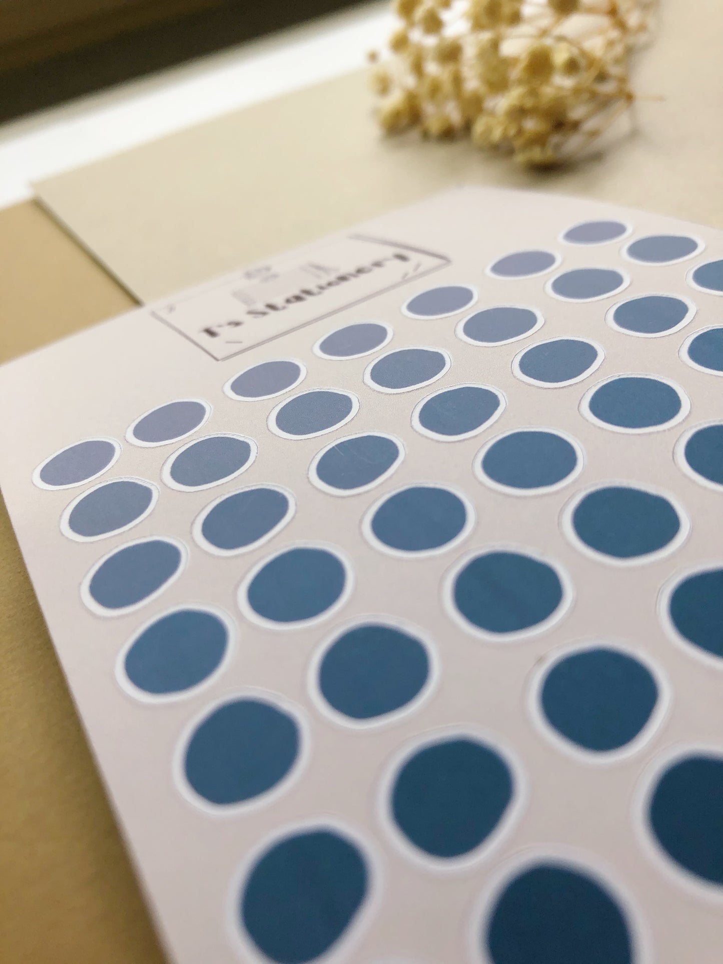 "Navy Blue Dots" Mini Sticker Sheet