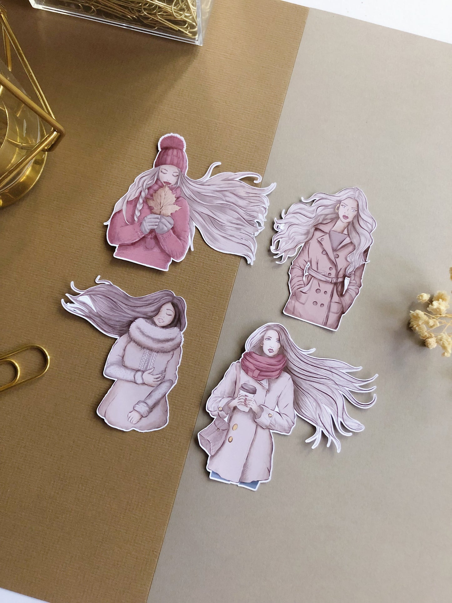 "Die Cut Fall Girls"