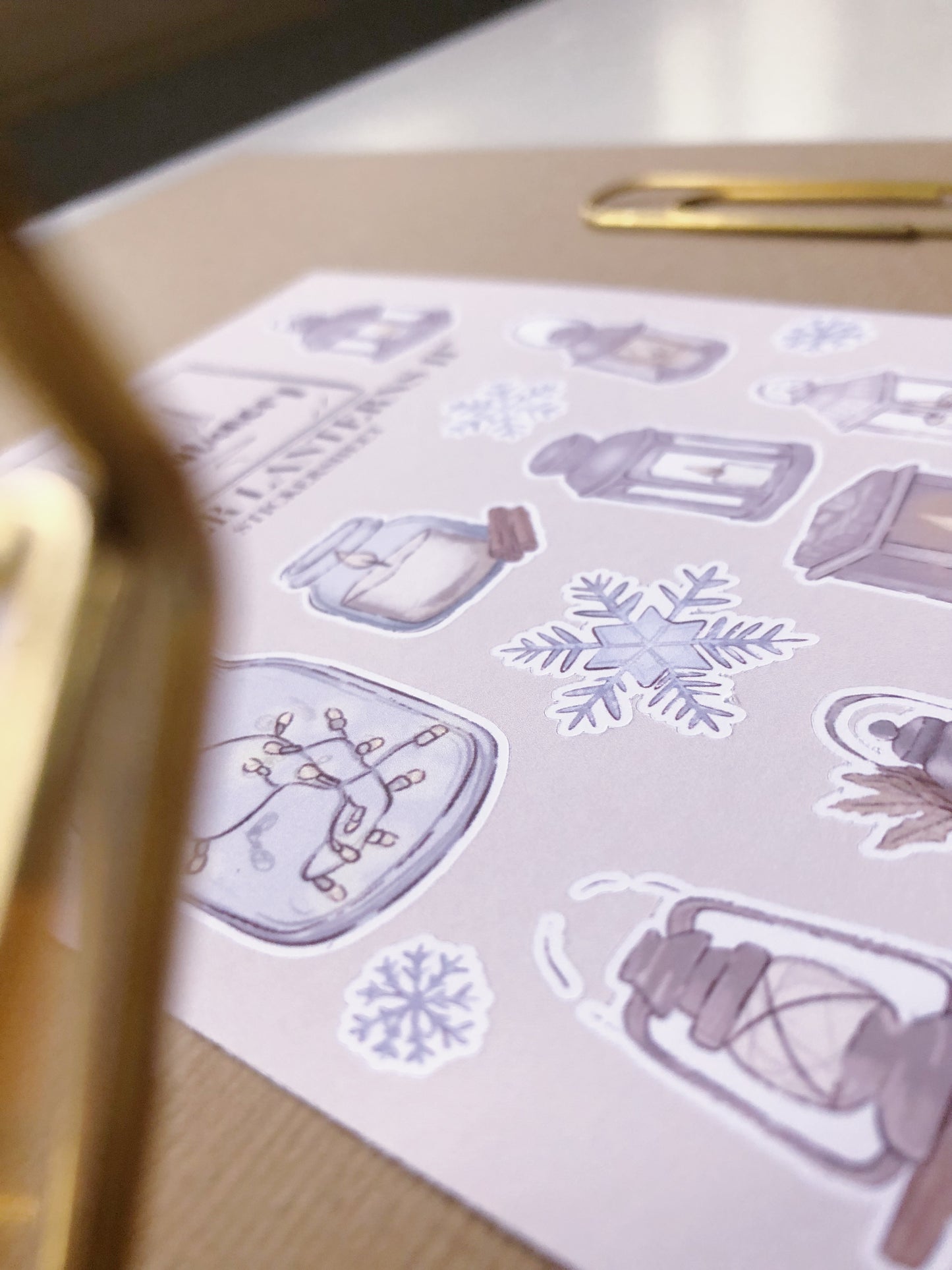 "Winter Lanterns II"  Sticker Sheet