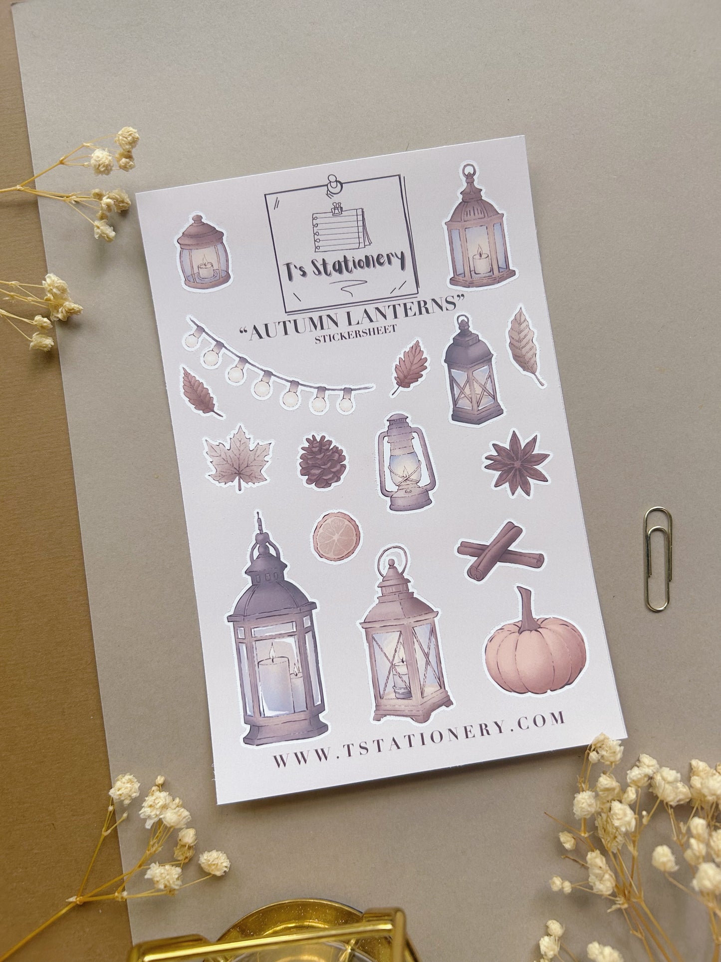 "Autumn Candles" Sticker Sheet