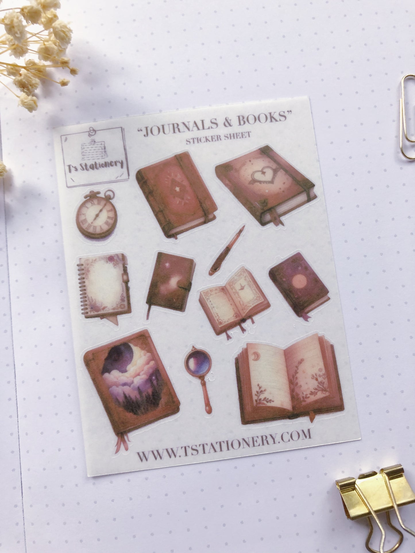 "Books & Journals" Washi Sticker Sheet
