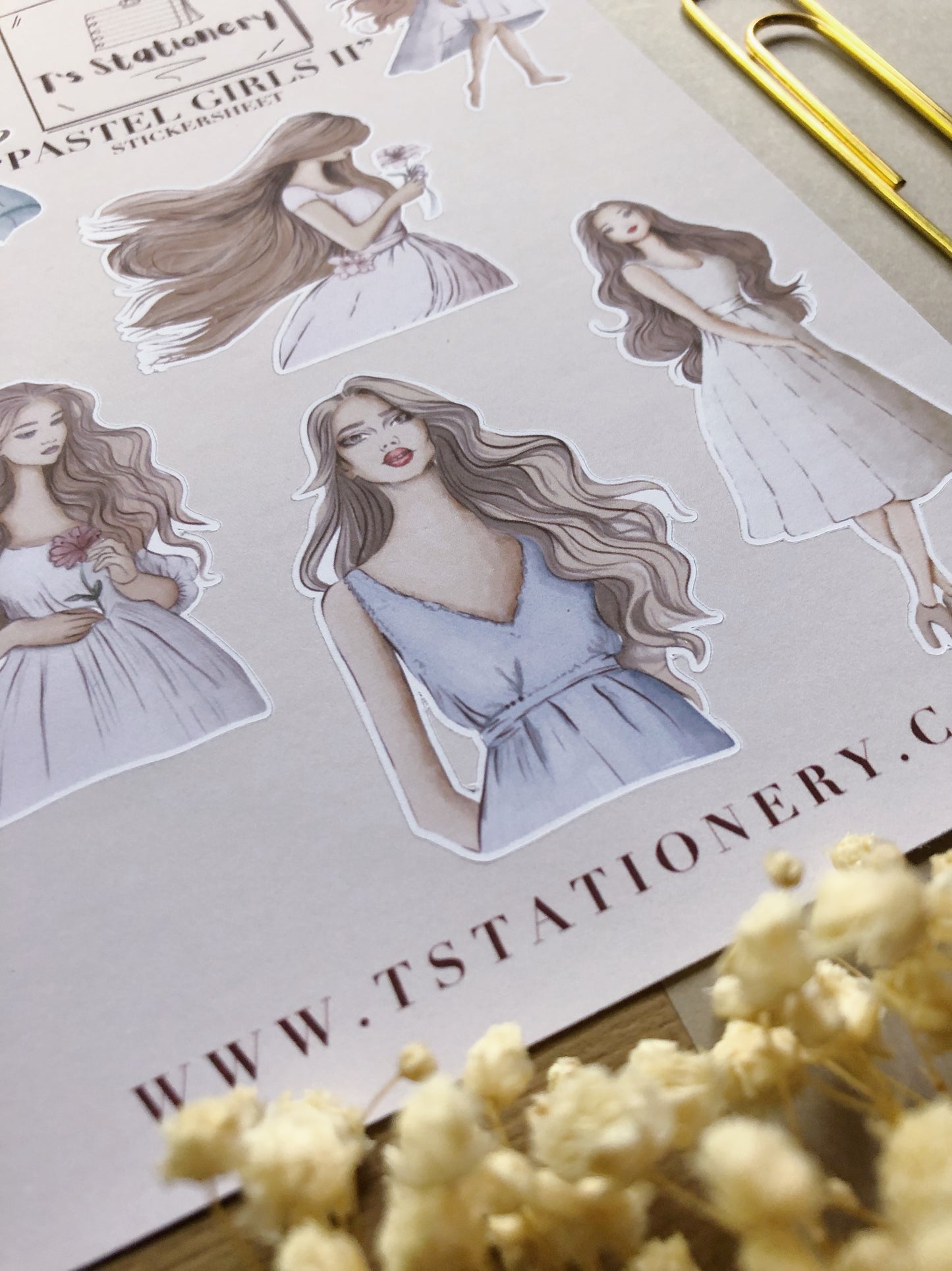 "Pastel Girls 2" Sticker Sheet