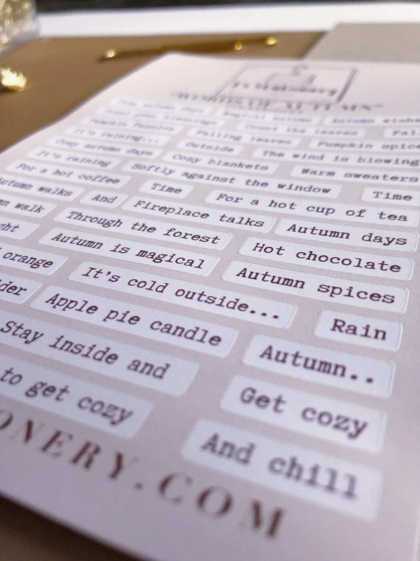 "Words Of Autumn"  Sticker Sheet