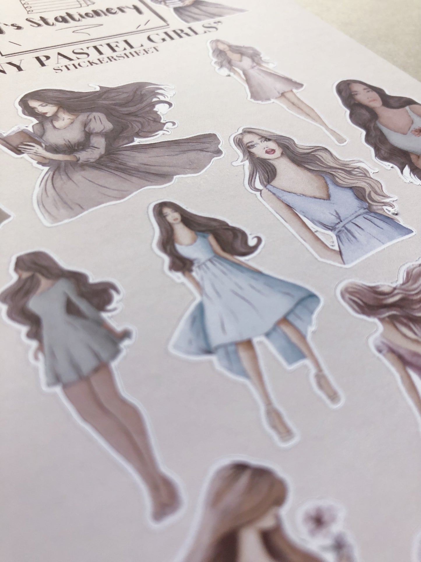 "Tiny Pastel Girls"  Sticker Sheet