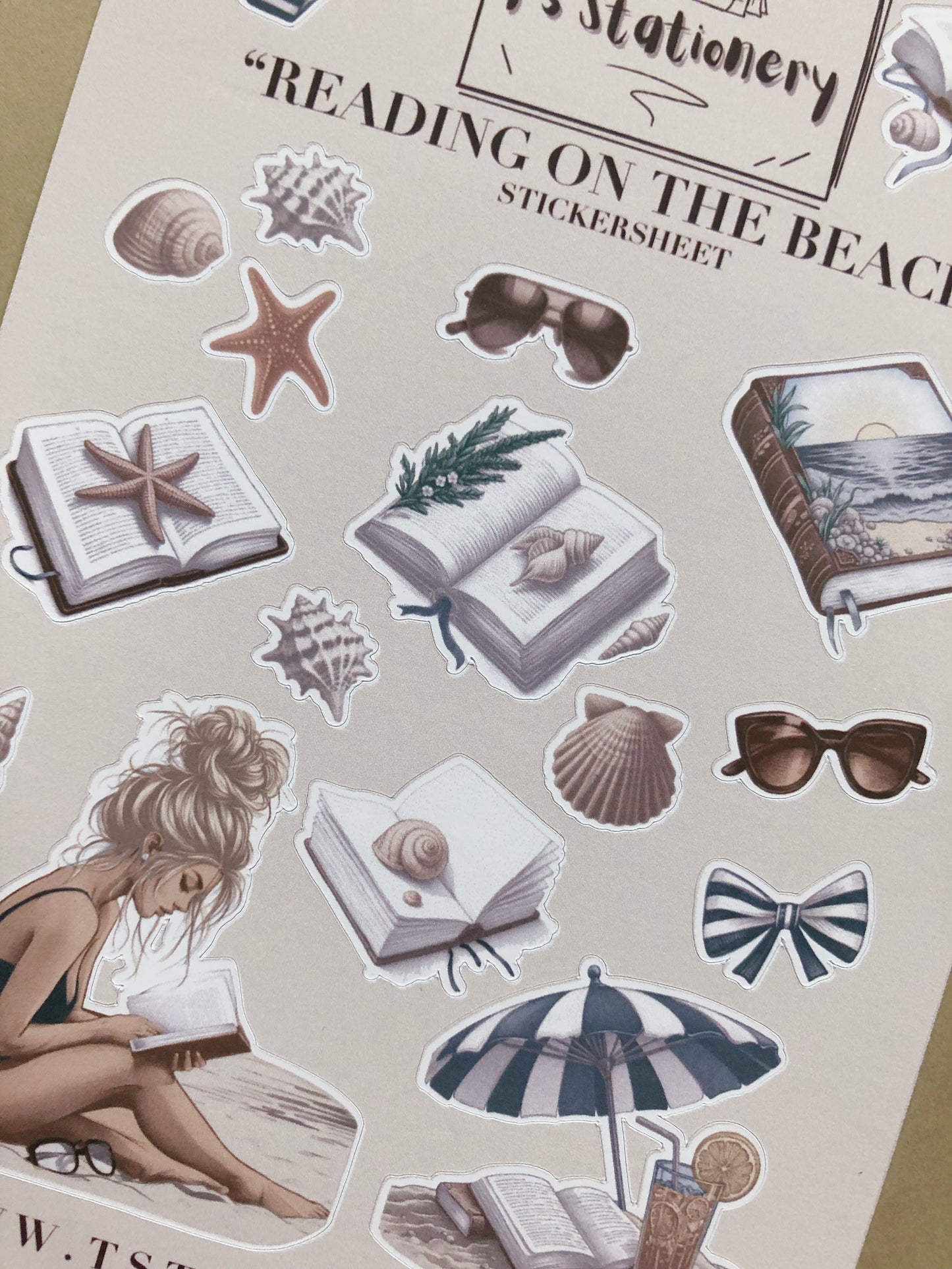 “Reading On The Beach" Sticker Sheet