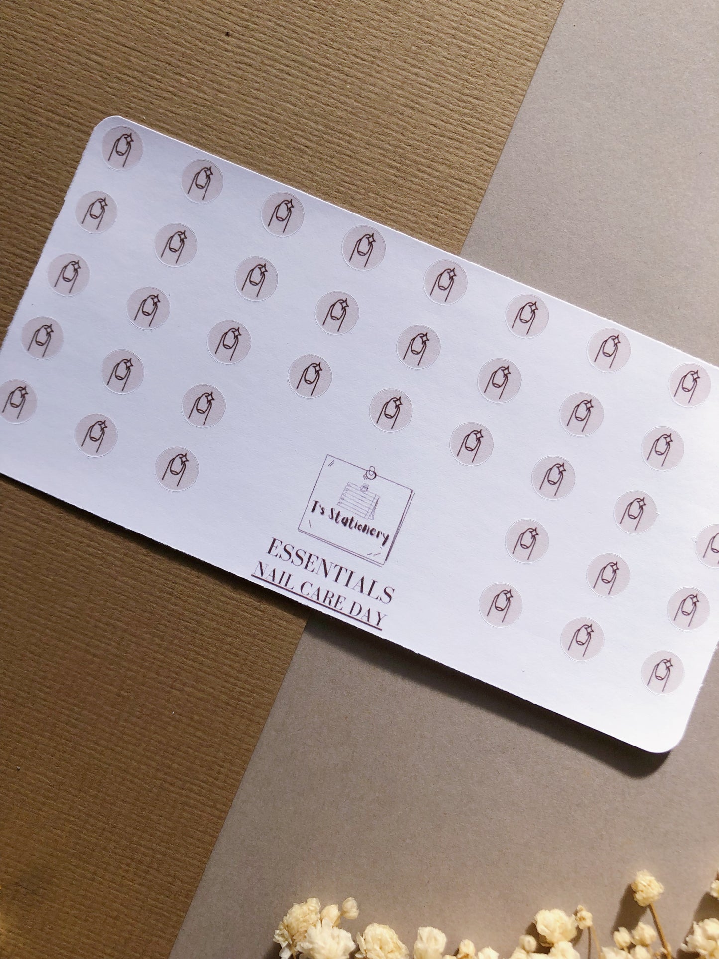 "Nail Care" Icons Sticker Sheet