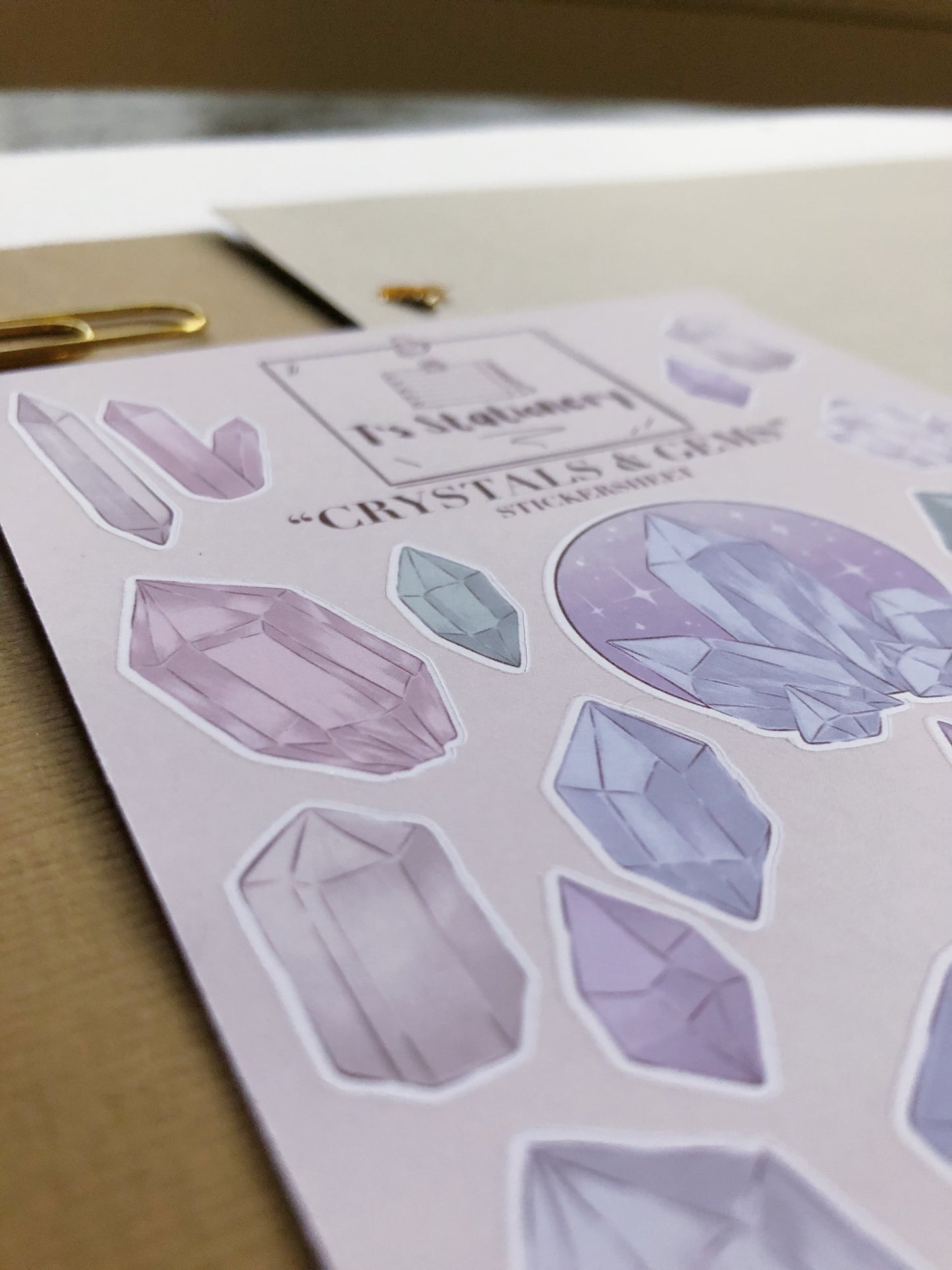 "Crystals & Gems"  Sticker Sheet