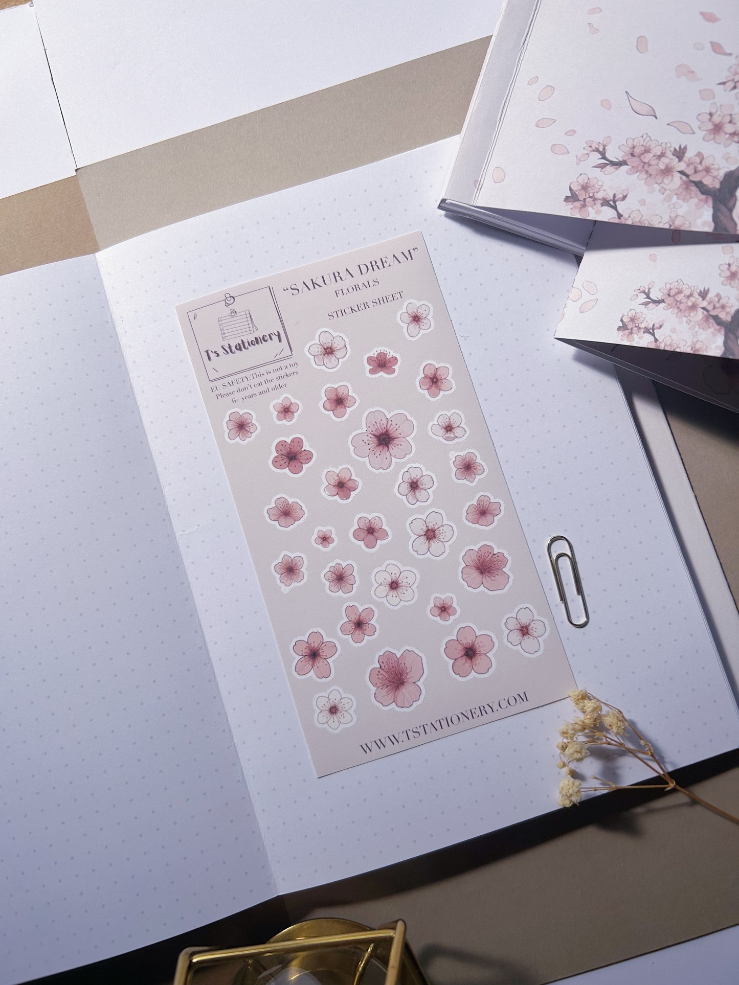 "Sakura Dream Florals"  Sticker Sheet