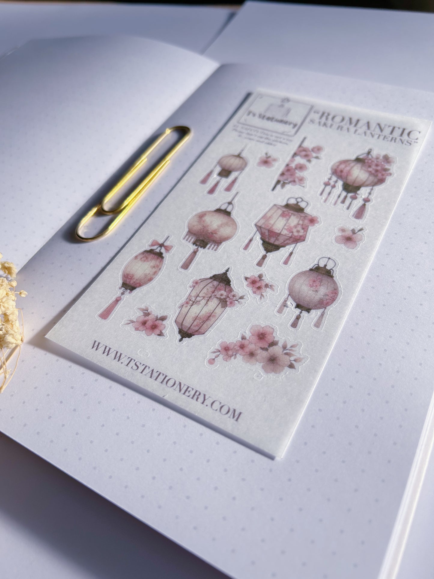 "Sakura Lanterns"  Washi Sticker Sheet