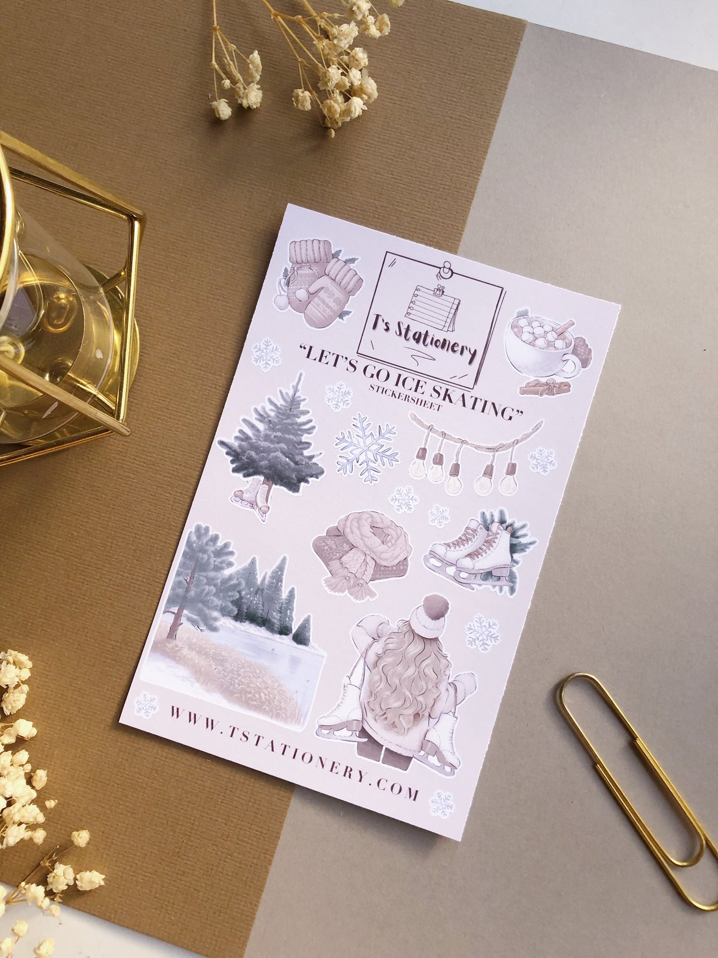 "Let's Go Ice Skating"  Sticker Sheet